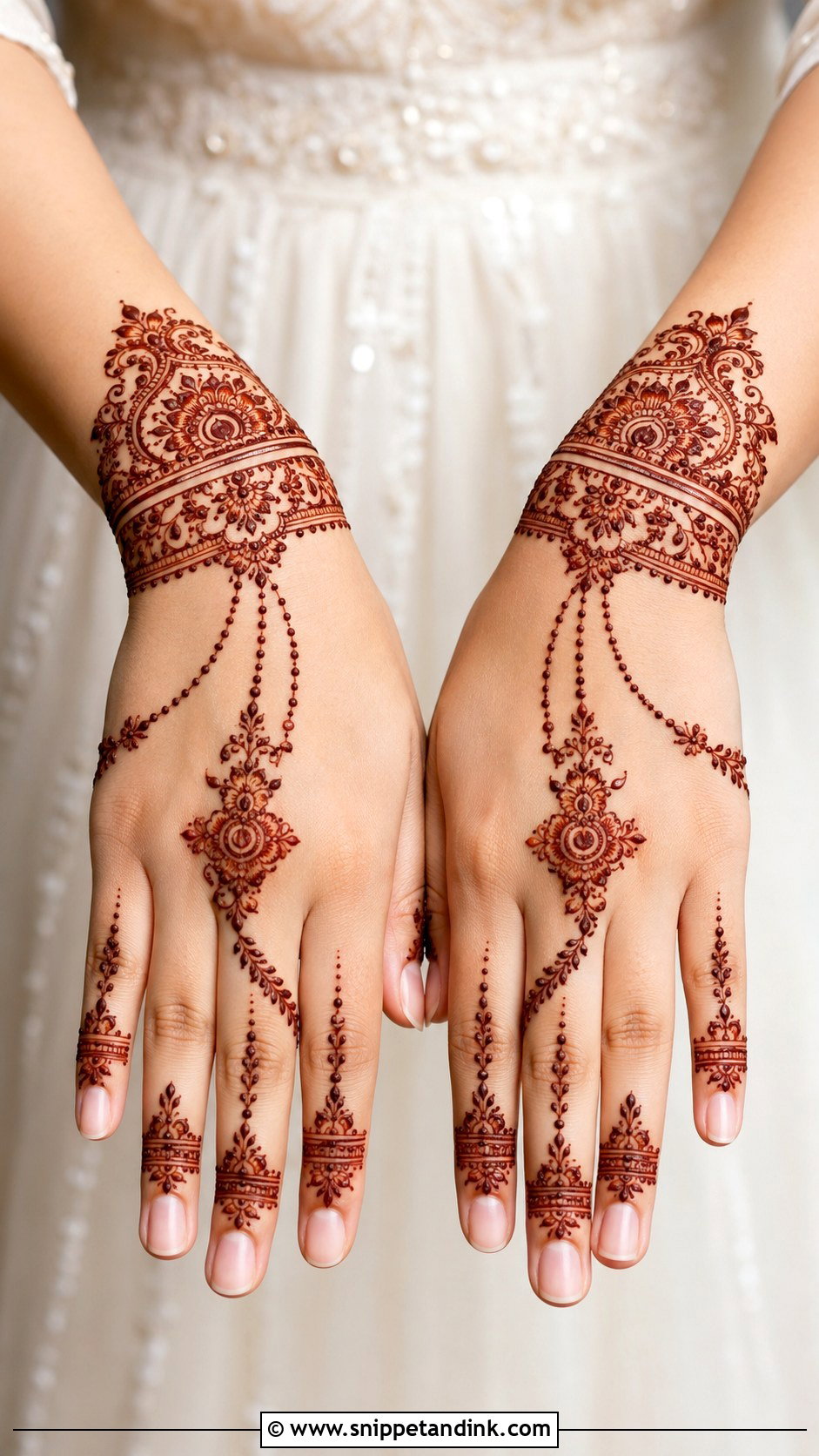 Bracelet Back Hand Engagement Mehndi Design - Snippet and Ink - 30 Back Engagement Mehndi Designs