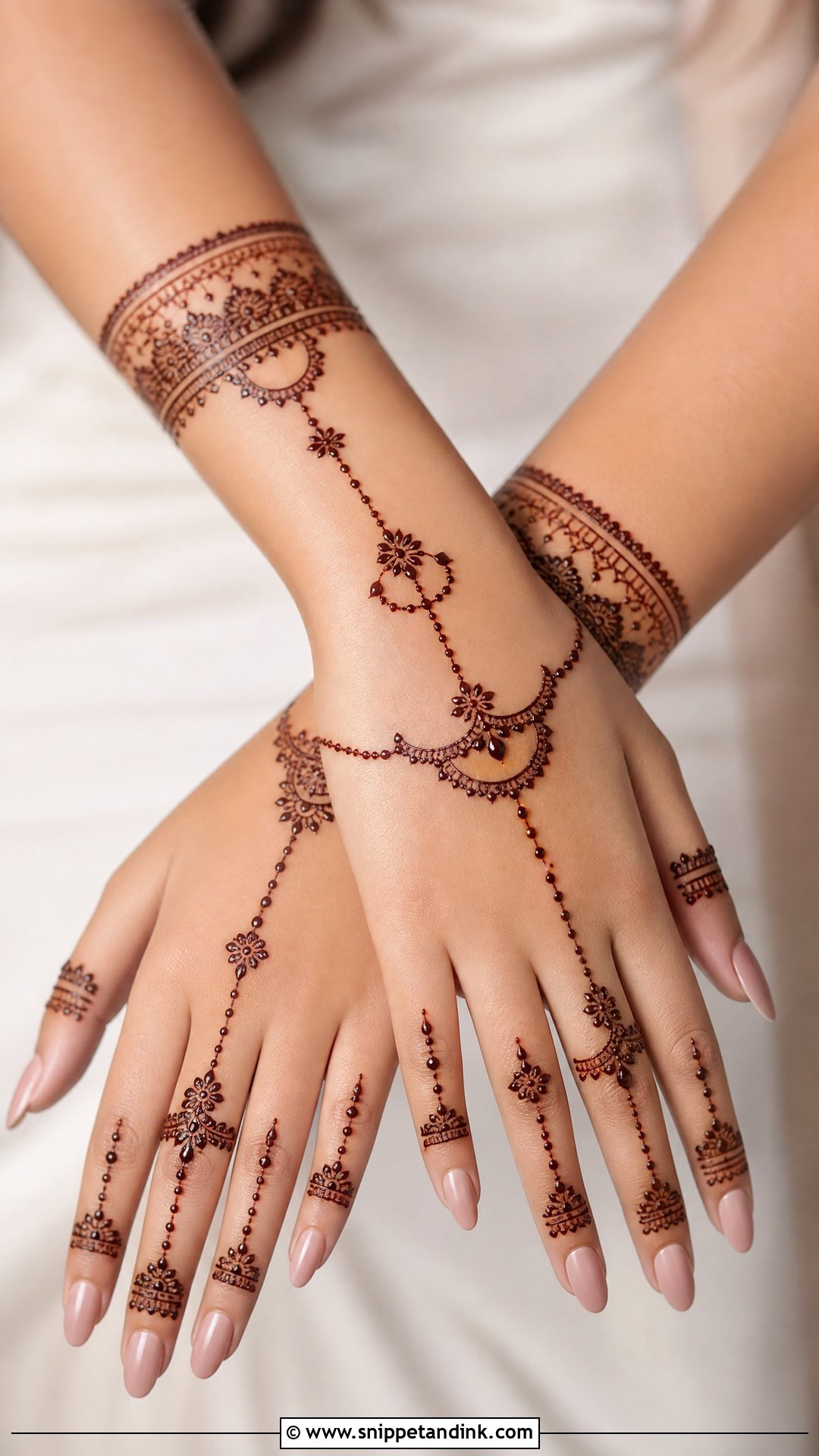 Bracelet Back Hand Engagement Mehndi Design - Snippet and Ink - 20 Back Hand Engagement Mehndi Designs
