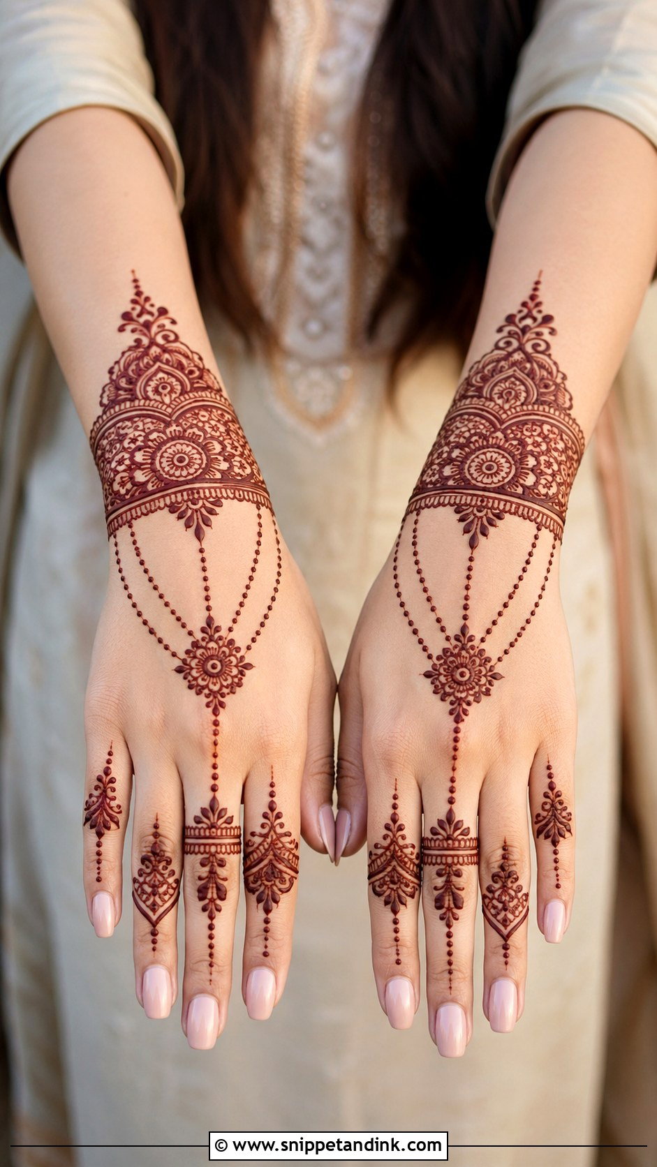 Bracelet Back Hand Mehndi Design - Snippet and Ink - 30 Simple Back Hand Mehndi Design Ideas