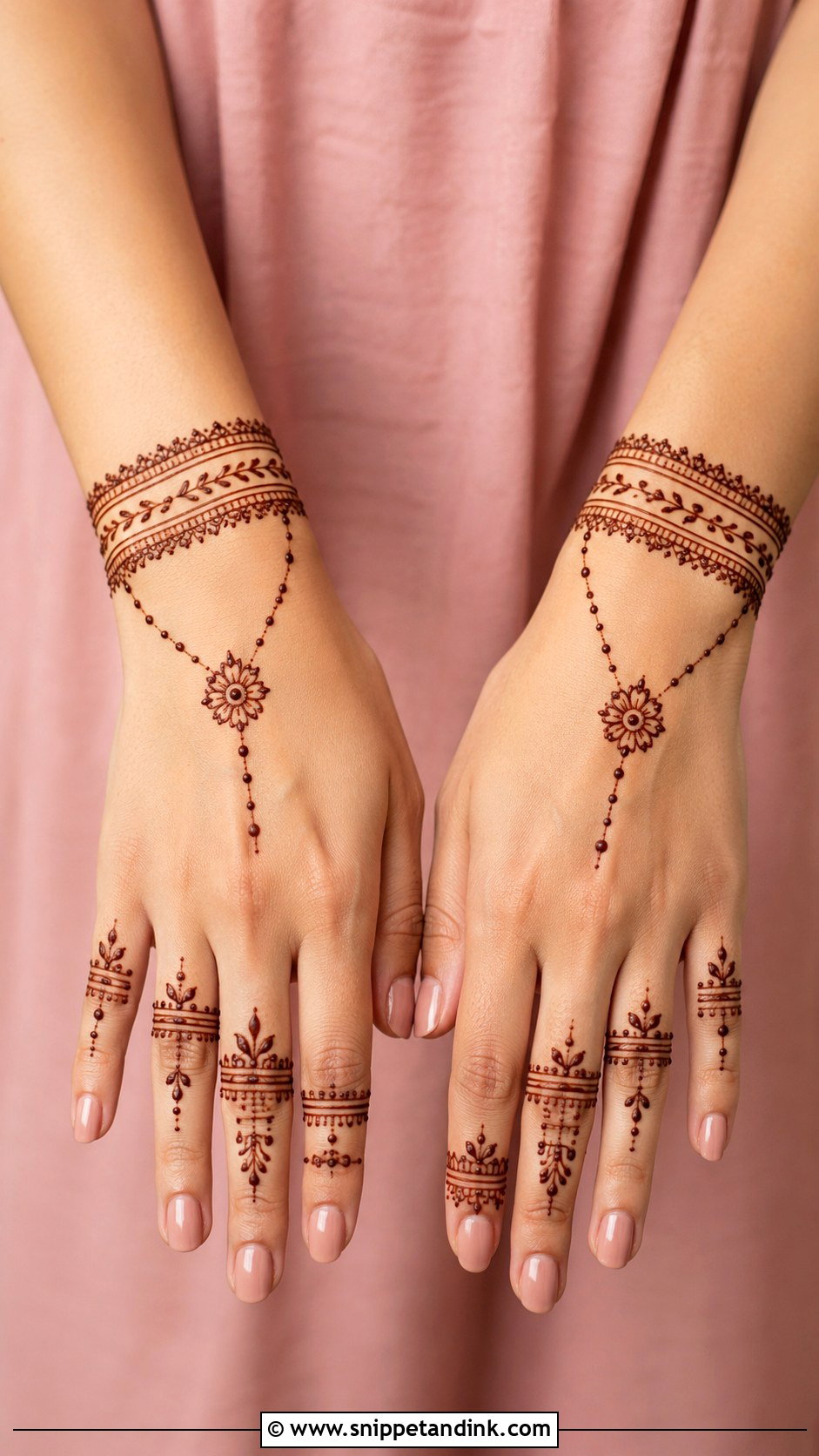 Bracelet Back Hand Mehndi Design - Snippet and Ink - 35 Back Hand Mehndi Designs
