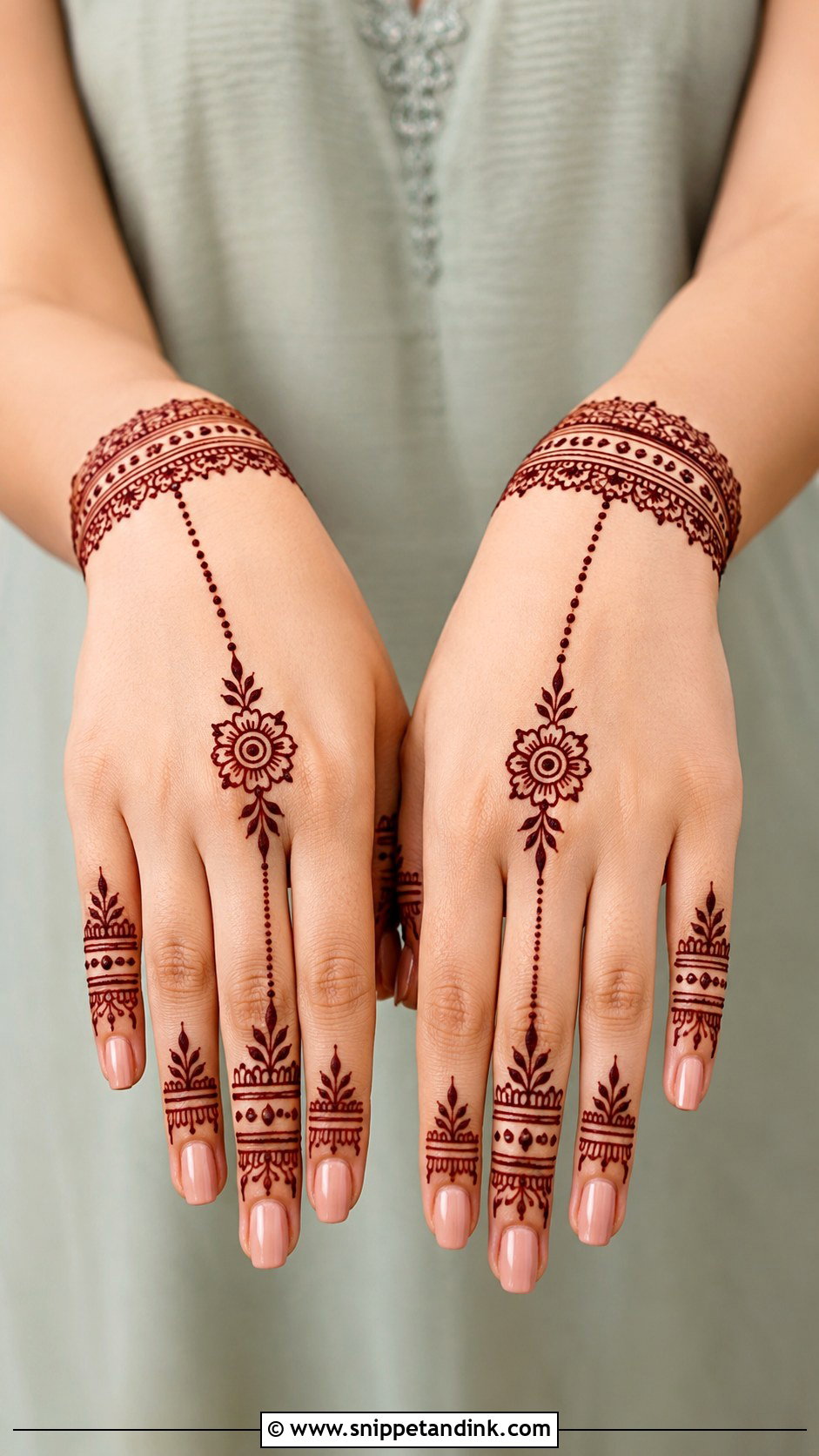 Bracelet Back Hand Mehndi Design - Snippet and Ink - 35 Simple Back Hand Mehndi Designs