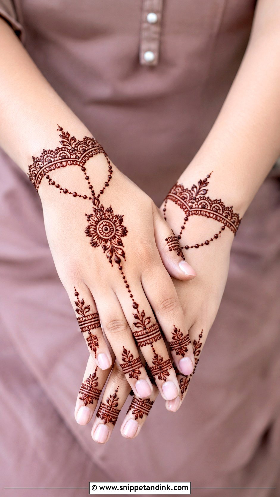 Bracelet Back Hand Mehndi Design - Snippet and Ink - 35 Simple Beautiful Back Hand Mehndi Designs