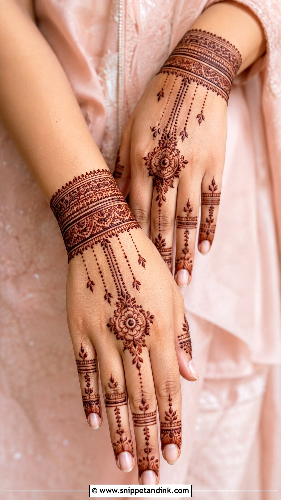 Bracelet Back Hand Mehndi Design - Snippet and Ink - 35 Trendy Back Hand Mehndi Designs