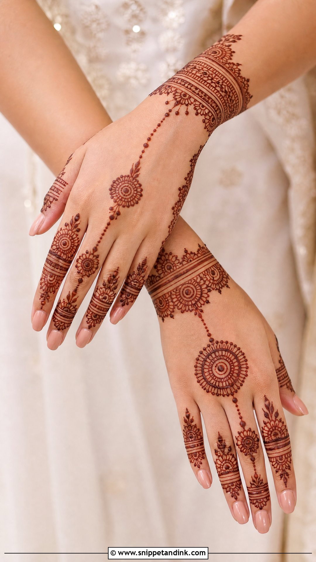 Bracelet Bridal Back Hand Mehndi Design - Snippet and Ink - 20 Latest Bridal Back Hand Mehndi Designs