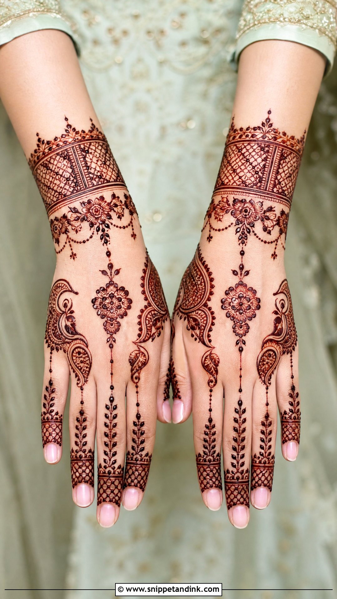 Bracelet Bridal Back Hand Mehndi Design - Snippet and Ink - 30 Bridal Back Hand Mehndi Design Ideas