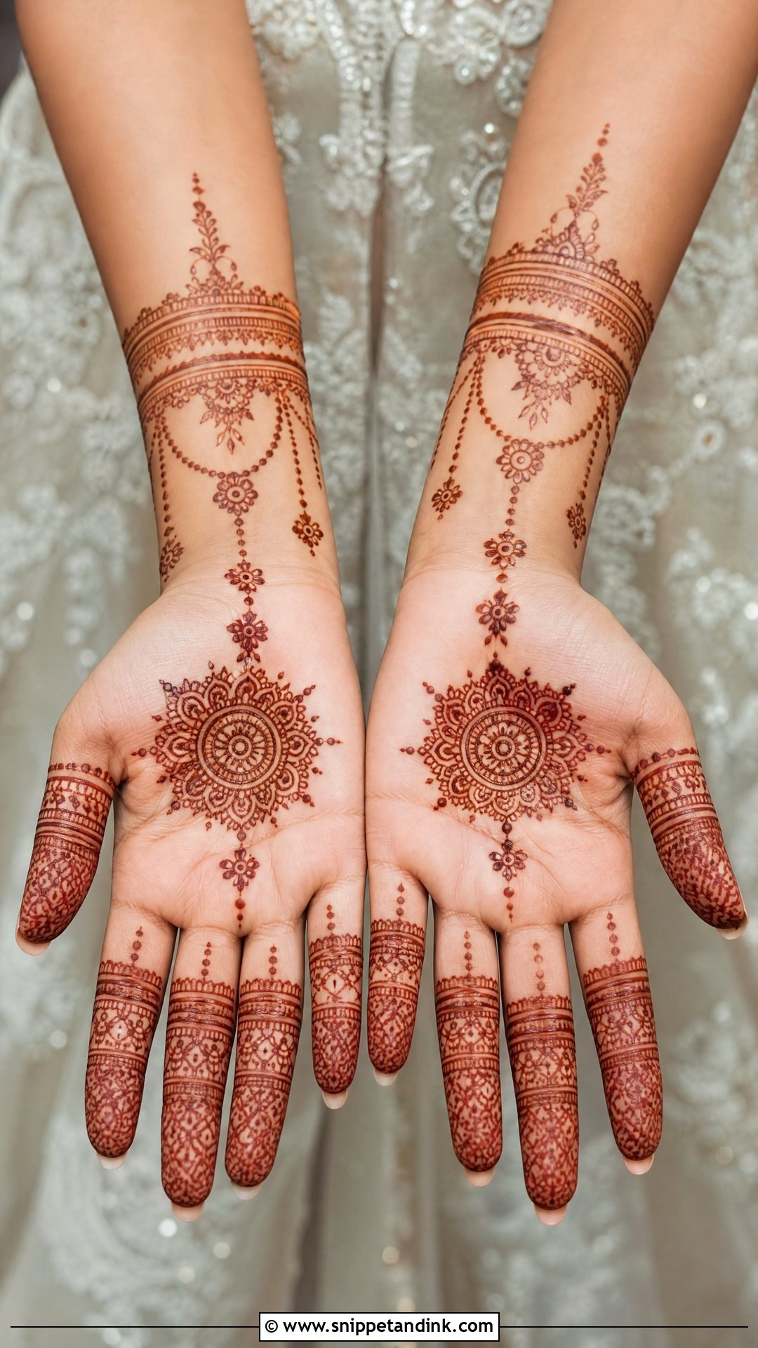 Bracelet Bridal Front Hand Mehndi Design - Snippet and Ink - 25 Bridal Front Hand Mehndi Design 2025 Ideas