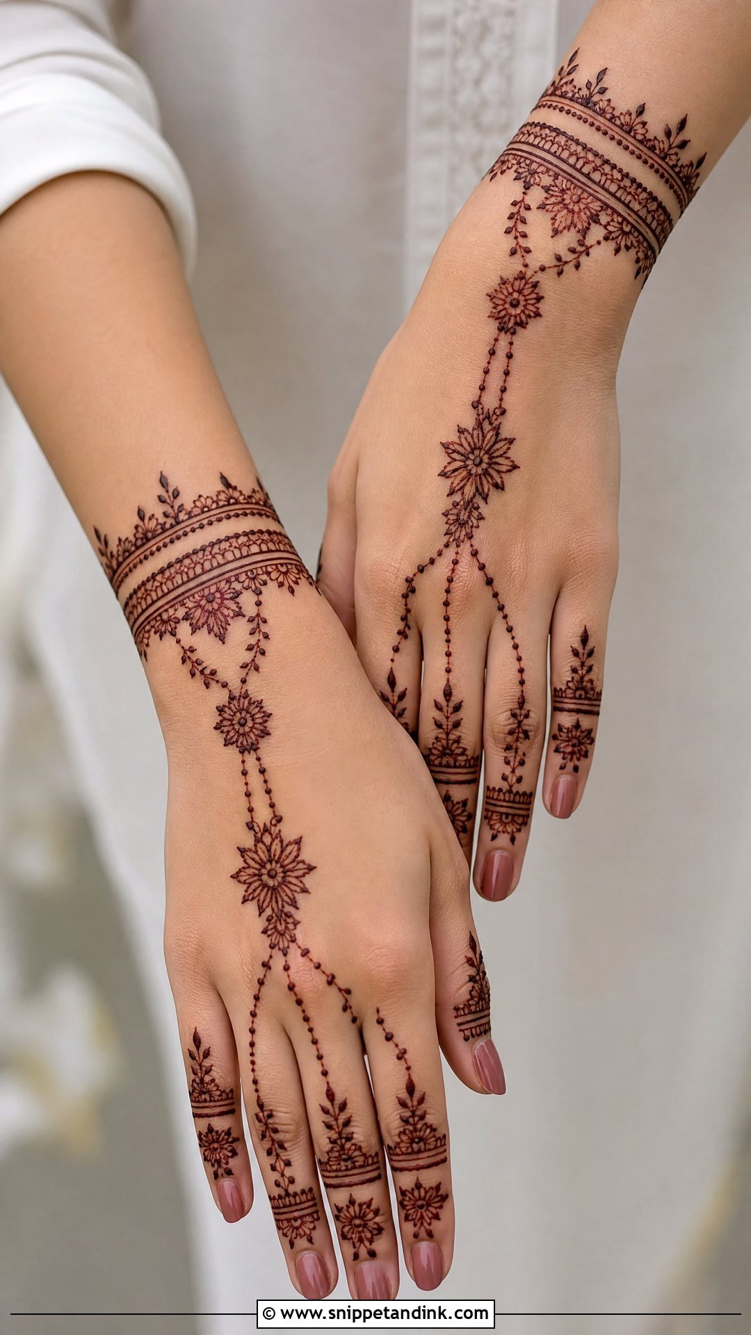 Bracelet Bridal Khafif Mehndi Design - Snippet and Ink - 20 Bridal Khafif Mehndi Designs