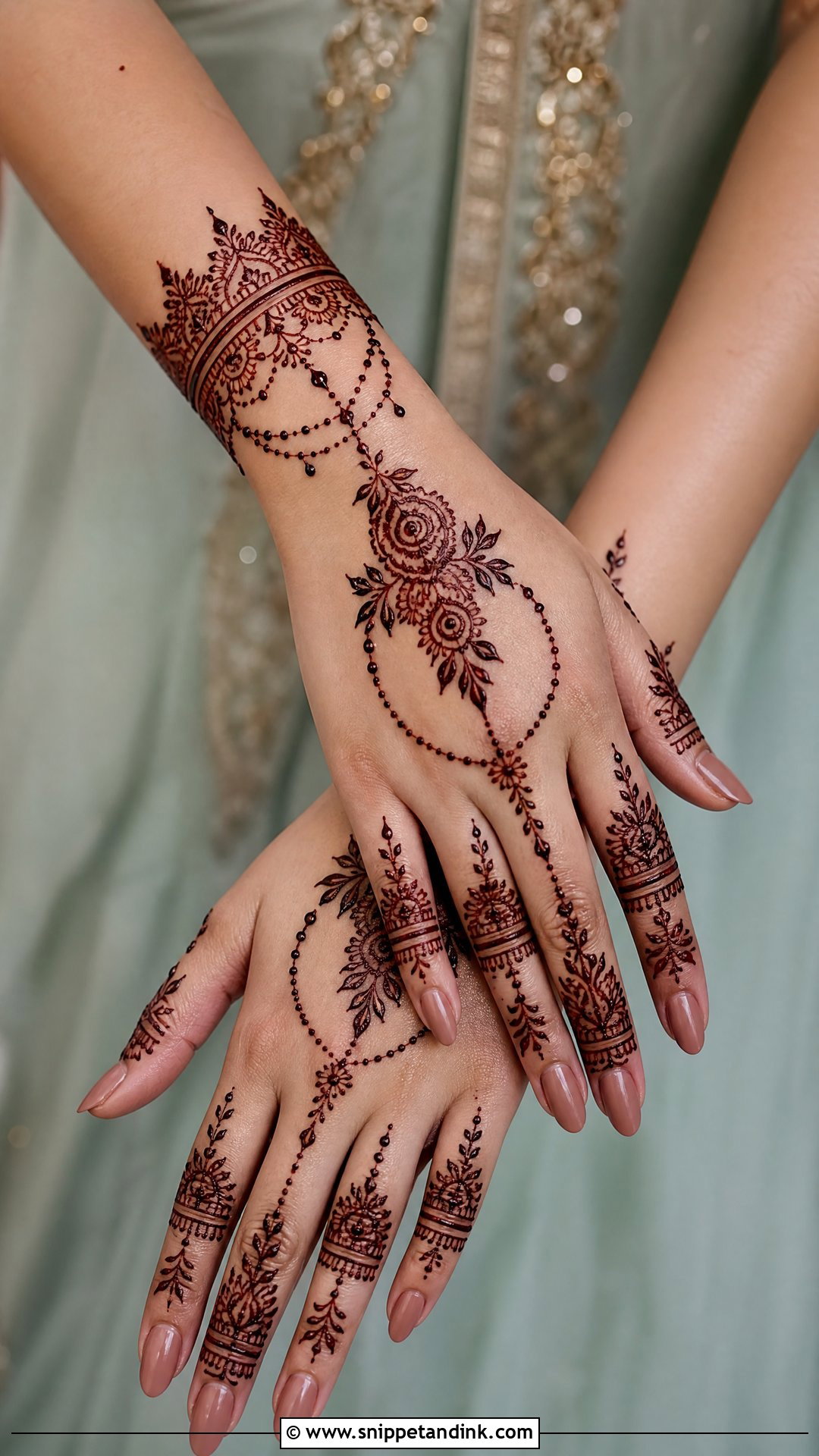 Bracelet Bridal Mehndi Back Hand - Snippet and Ink - 25 Bridal Mehndi Designs Back Side
