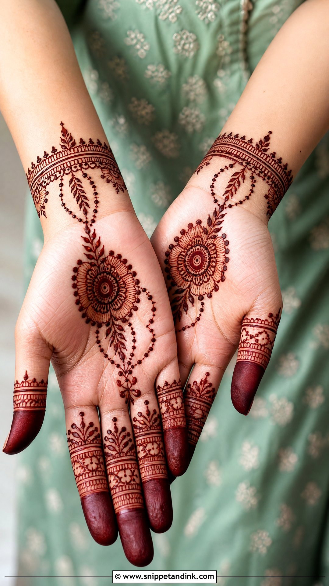 Bracelet Centre Mehndi Design - Snippet and Ink - 20 Centre Mehndi Design Ideas
