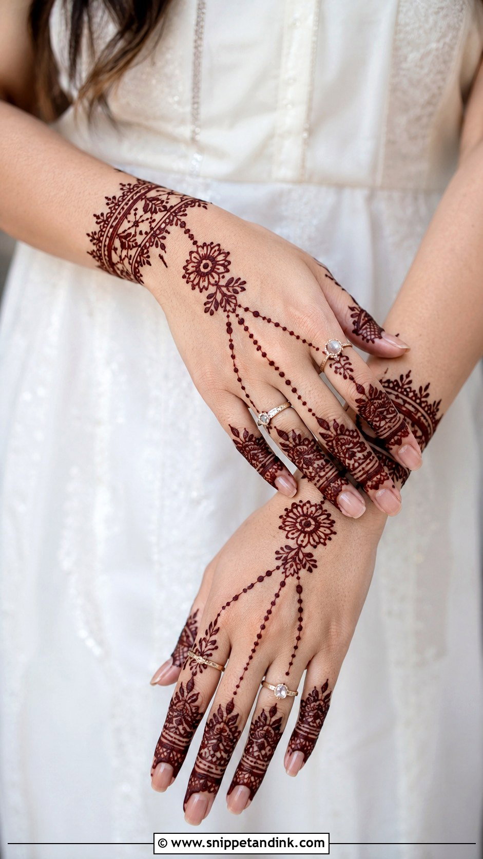 Bracelet Finger Mehndi Design - Snippet and Ink - 35 Unique Fingers Mehndi Designs