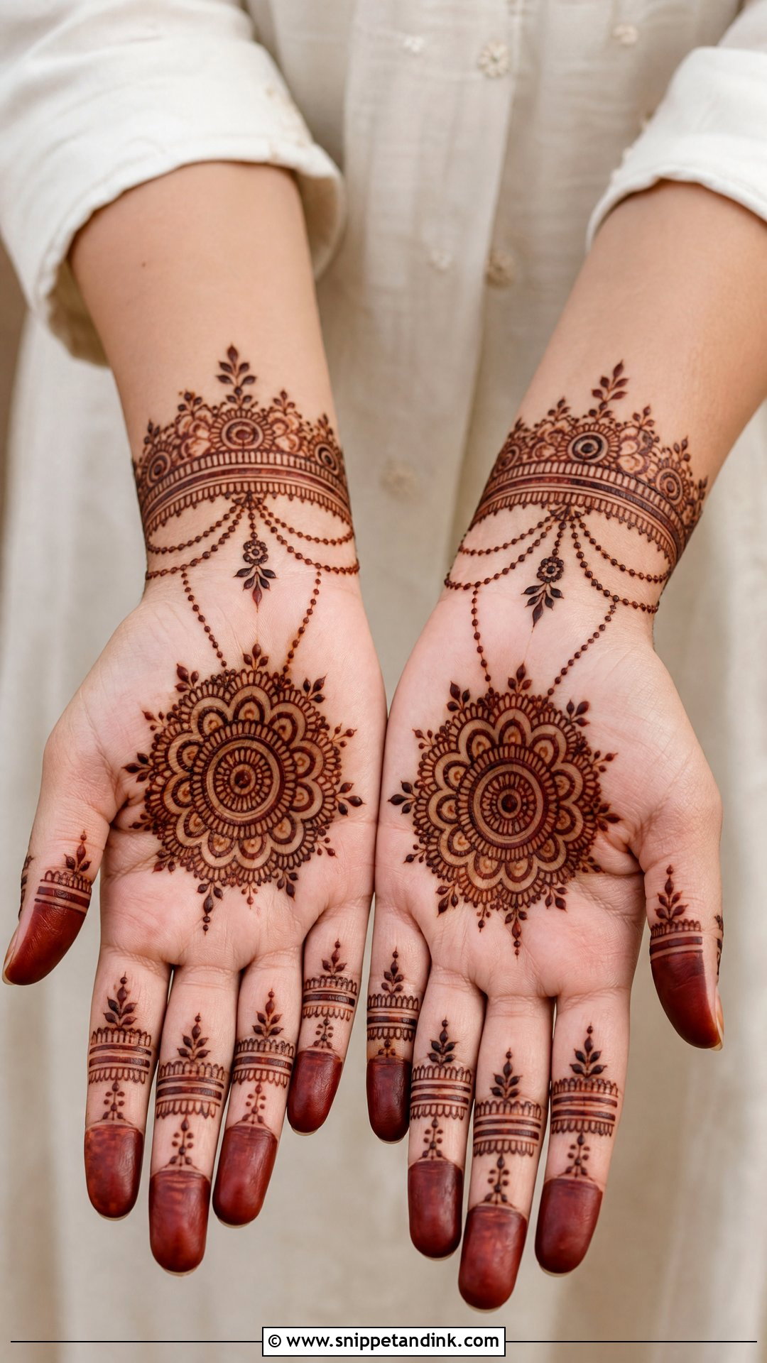 Bracelet Palm Mehndi Design - Snippet and Ink - 35 Palm Mehndi Design Ideas