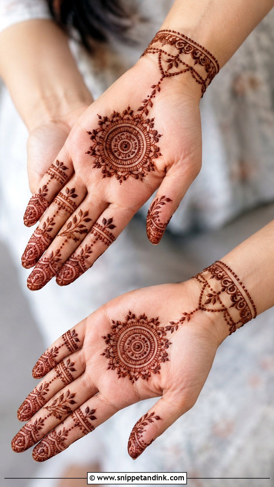 Bracelet Palm Mehndi Design - Snippet and Ink - 35 Unique Palm Mehndi Design Ideas