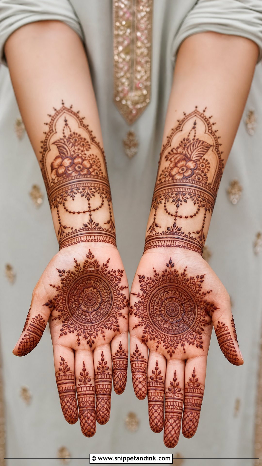 Bracelet Palm Mehndi Design - Snippet and Ink - 30 Unique Palms Mehndi Designs
