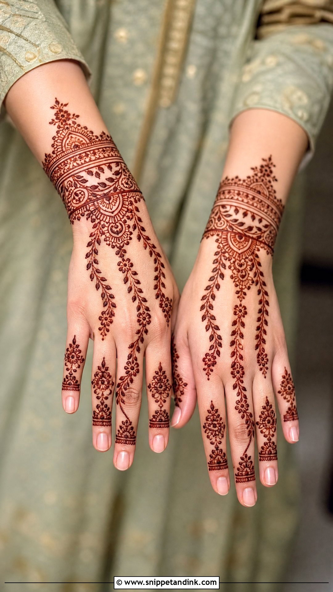 Bracelet Semi Bridal Mehendi Design For Back Hand - Snippet and Ink - 25 Semi Bridal Mehendi Design for Back Hand Ideas