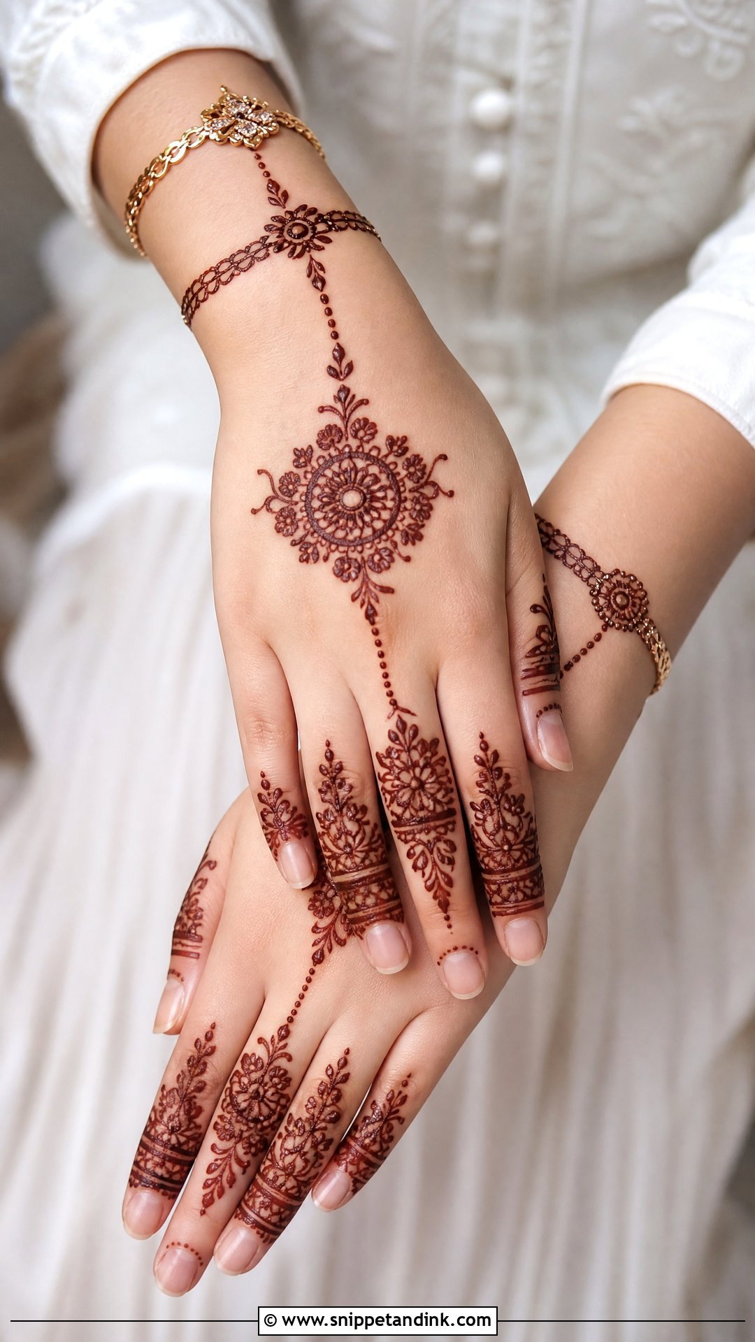 Bracelet Upper Hand Mehndi Design - Snippet and Ink - 25 Upper Hand Mehndi Designs