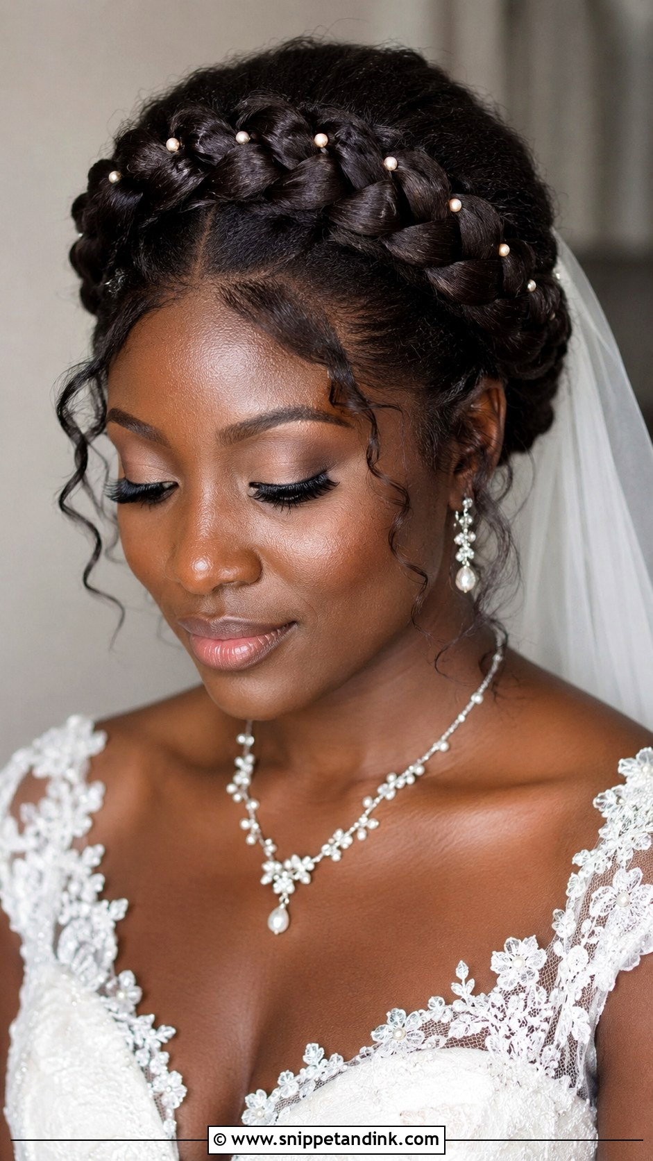 Braid Crown Wedding Hair - Snippet and Ink - 15 Natural Hair Wedding Styles African American Black Bride