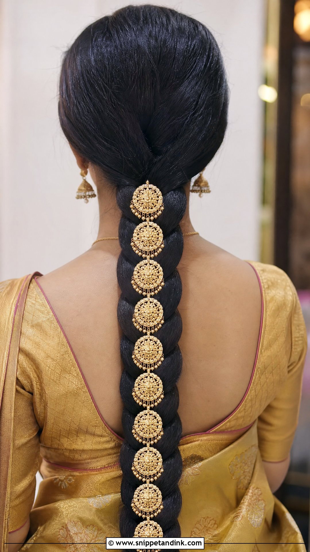 Braid With Jada Billa Hair Jewelry - Snippet and Ink - 20 South Indian Wedding Hairstyles for Long Hair