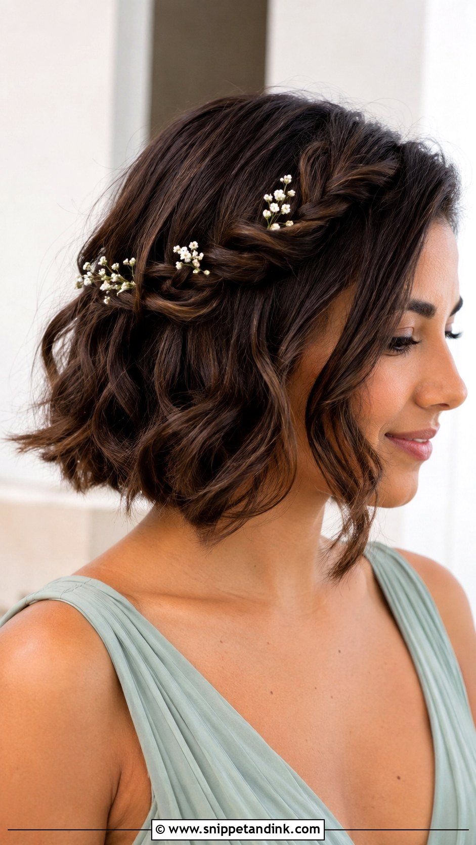 Braided Bob Bridesmaid Hairstyle - Snippet and Ink - 20 Bridesmaids Hairstyles for Short Hair