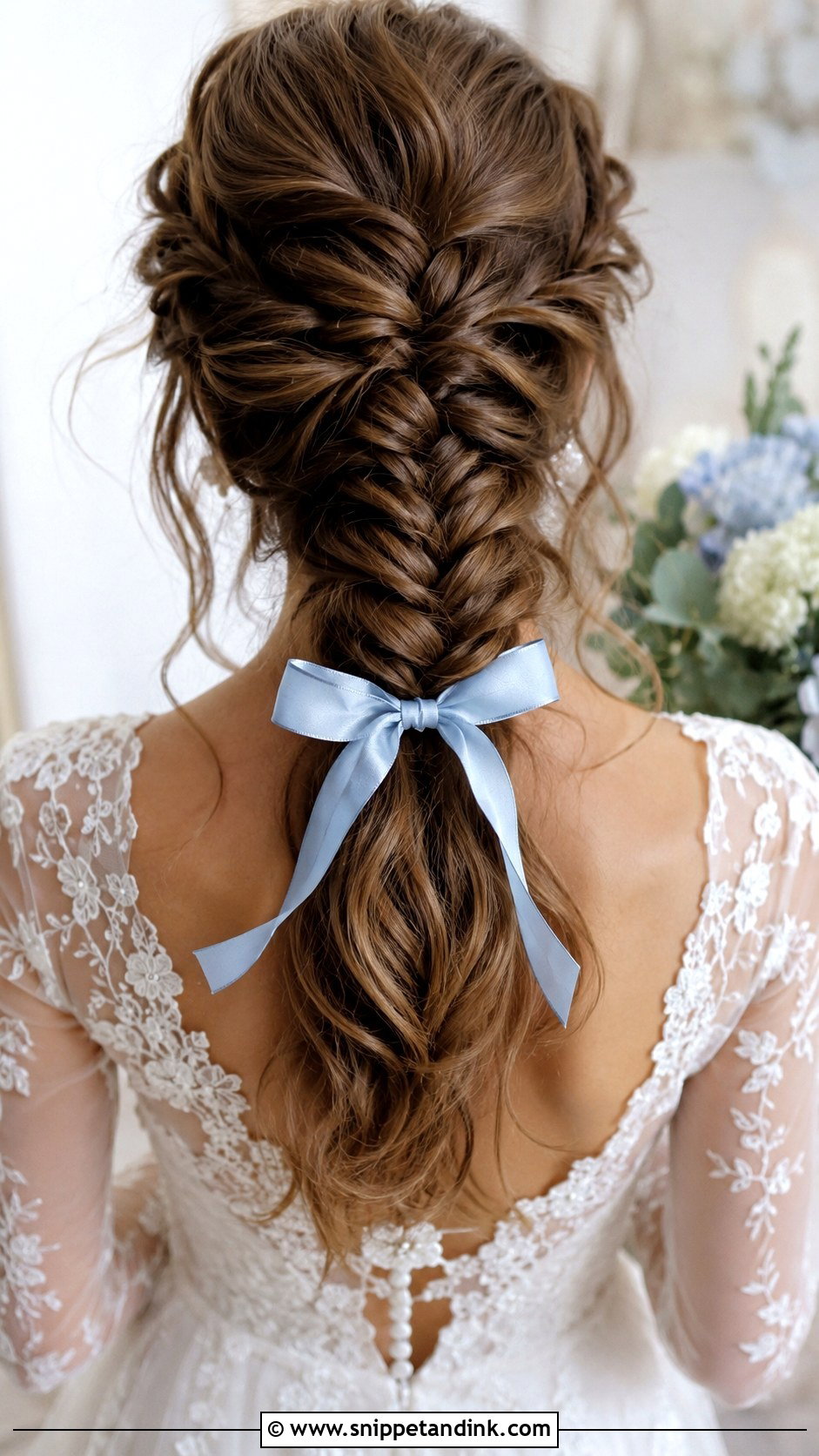 Braided Bow Bridal Hairstyle - Snippet and Ink - 20 Bridal Hair Bow Ideas