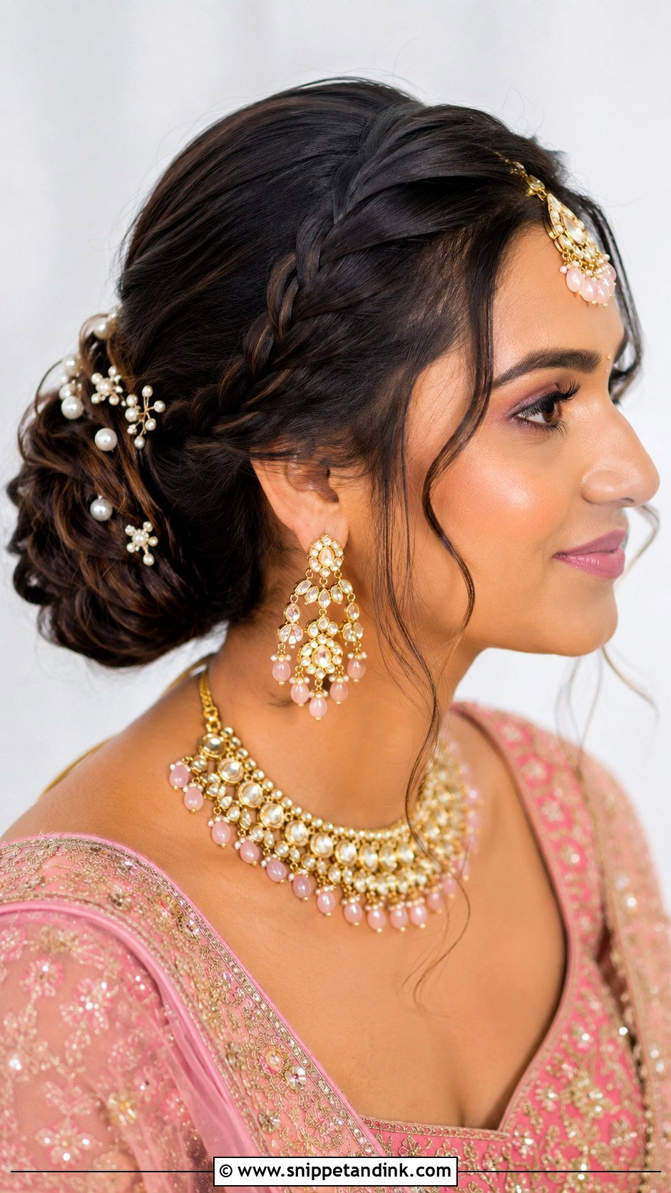 Braided Bridal Bun - Snippet and Ink - 15 North Indian Bride Hairstyle Ideas