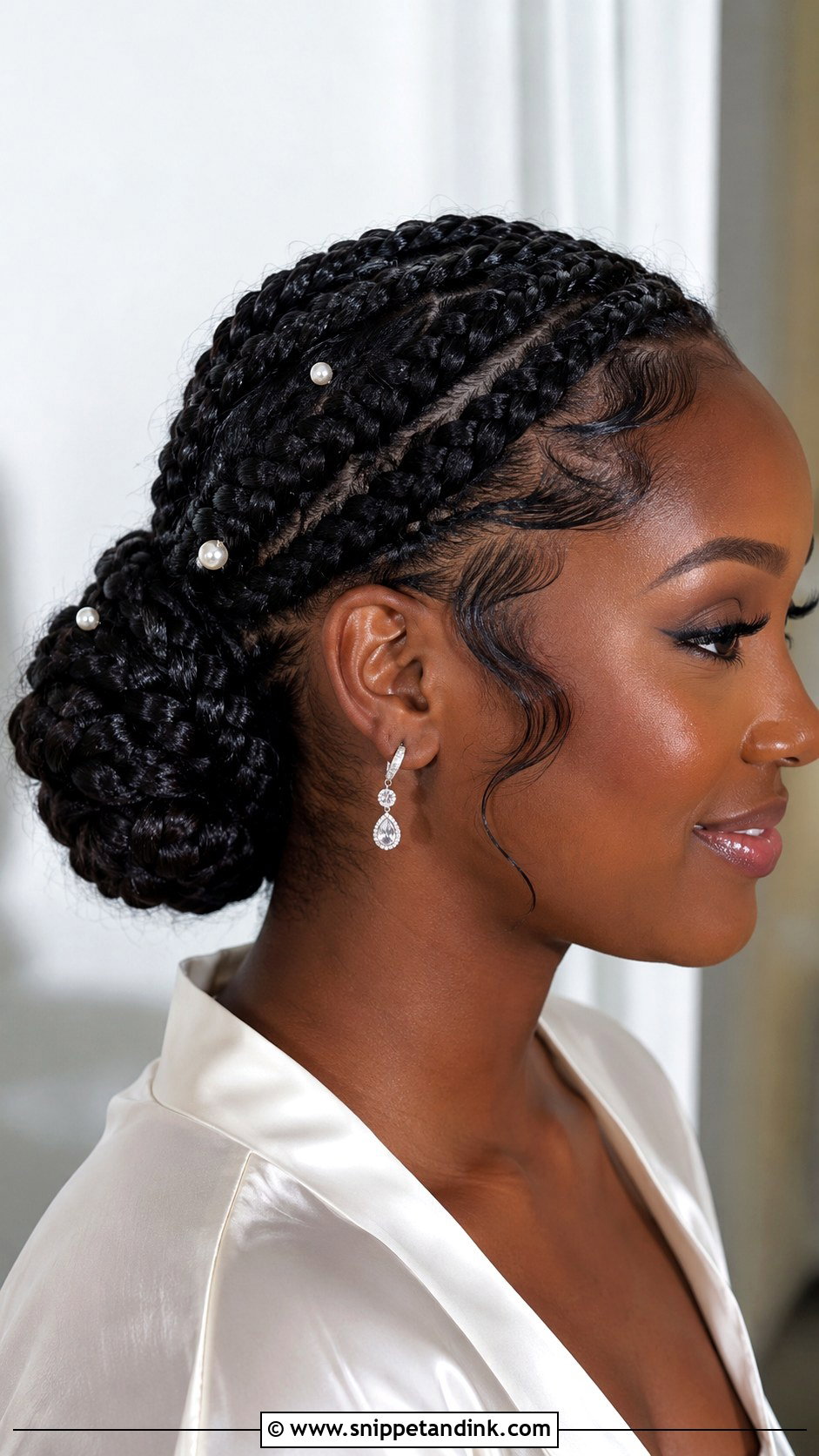 Braided Bridal Bun Updo - Snippet and Ink - 15 Updo Styles for Black Women Wedding