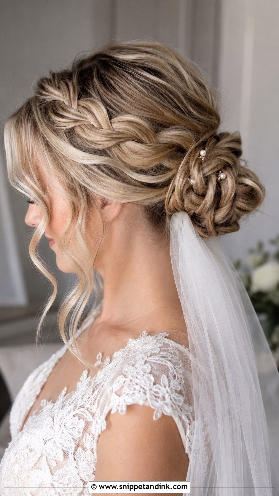 Braided Bridal Hair With Veil - Snippet and Ink - 20 Bridal Hair with Braids