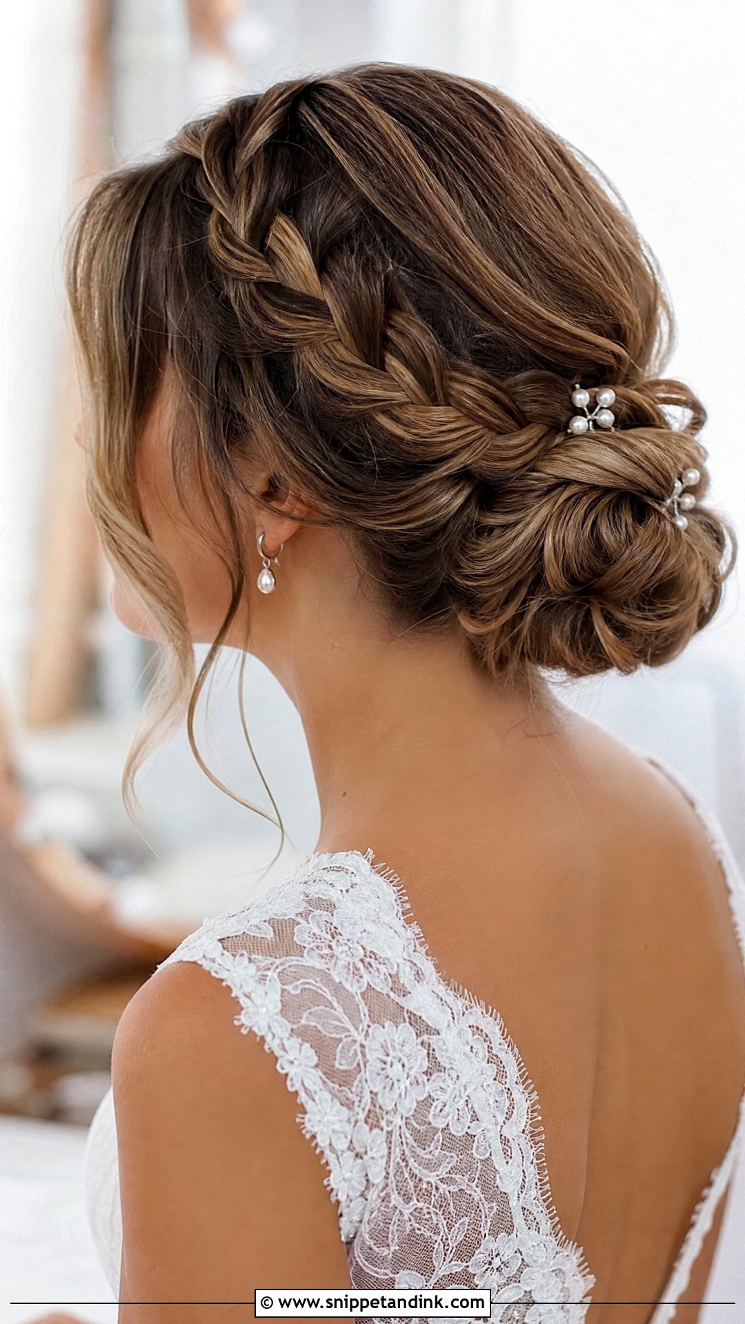 Braided Bridal Low Bun - Snippet and Ink - 15 Bridal Hair Low Updo Ideas