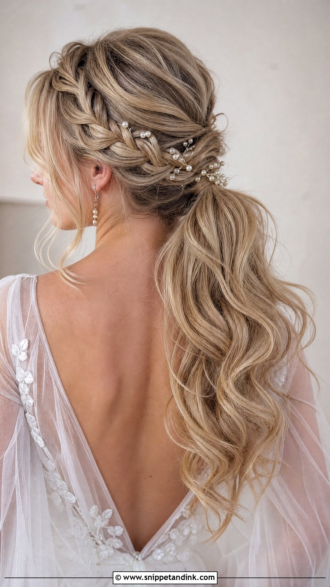 Braided Bridal Ponytail - Snippet and Ink - 15 Bridal Pony Hairstyles