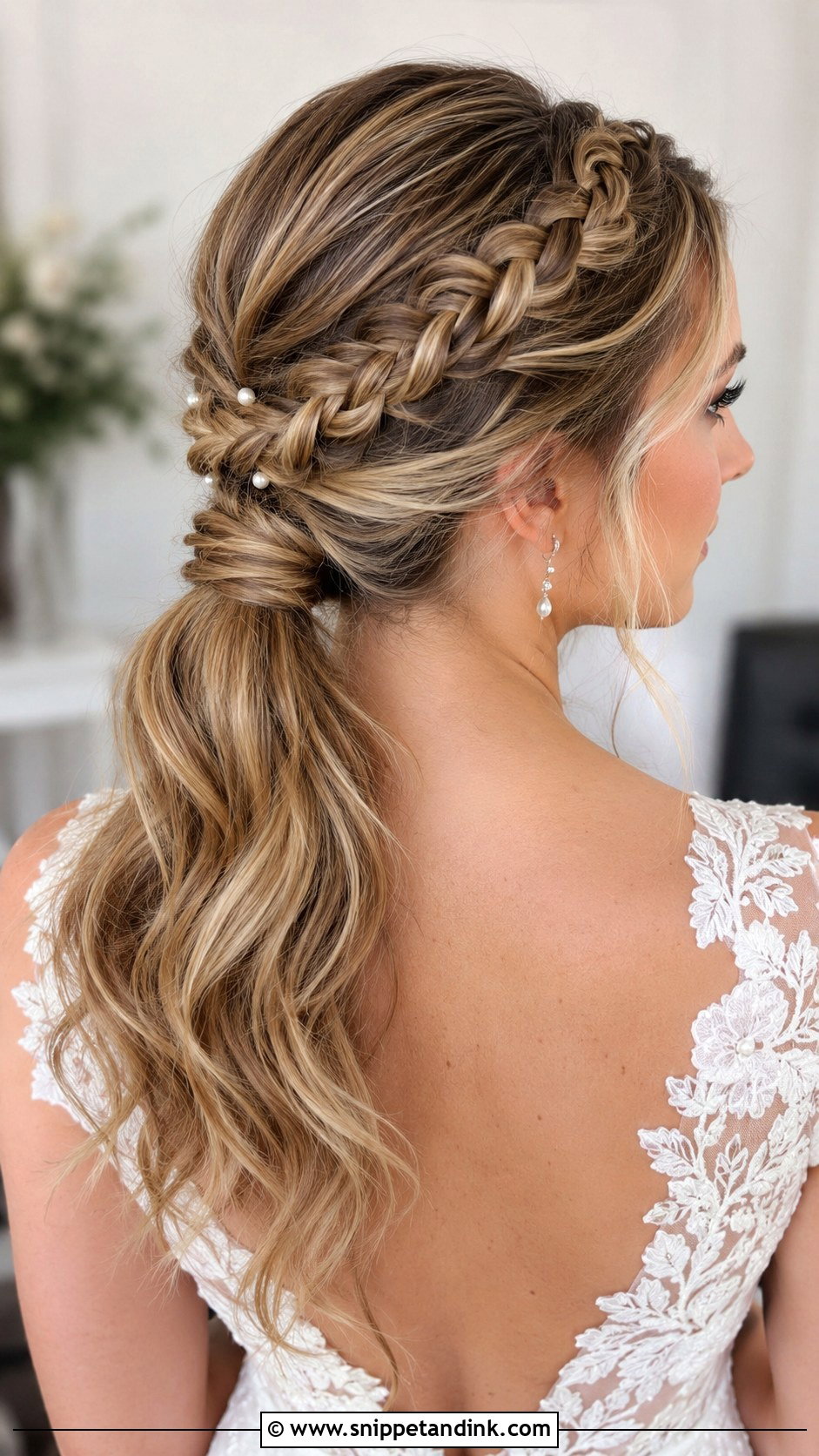 Braided Bridal Ponytail - Snippet and Ink - 20 Bridal Hair Pony Ideas