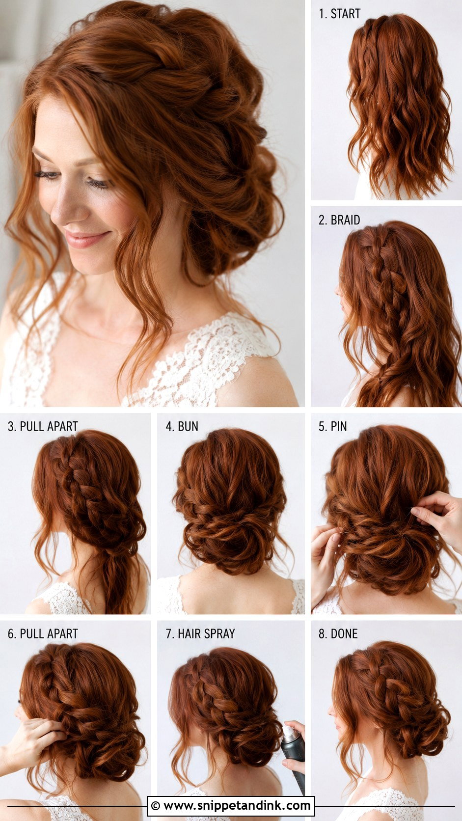 Braided Bridal Updo Tutorial - Snippet and Ink - 20 Bridal Updo Tutorial Ideas