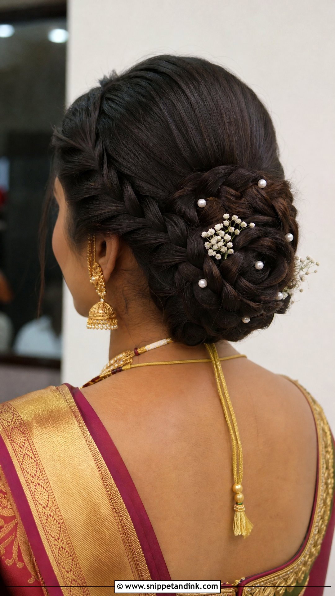 Braided Bun - Snippet and Ink - 20 Easy Indian Hairstyles for Wedding Guest