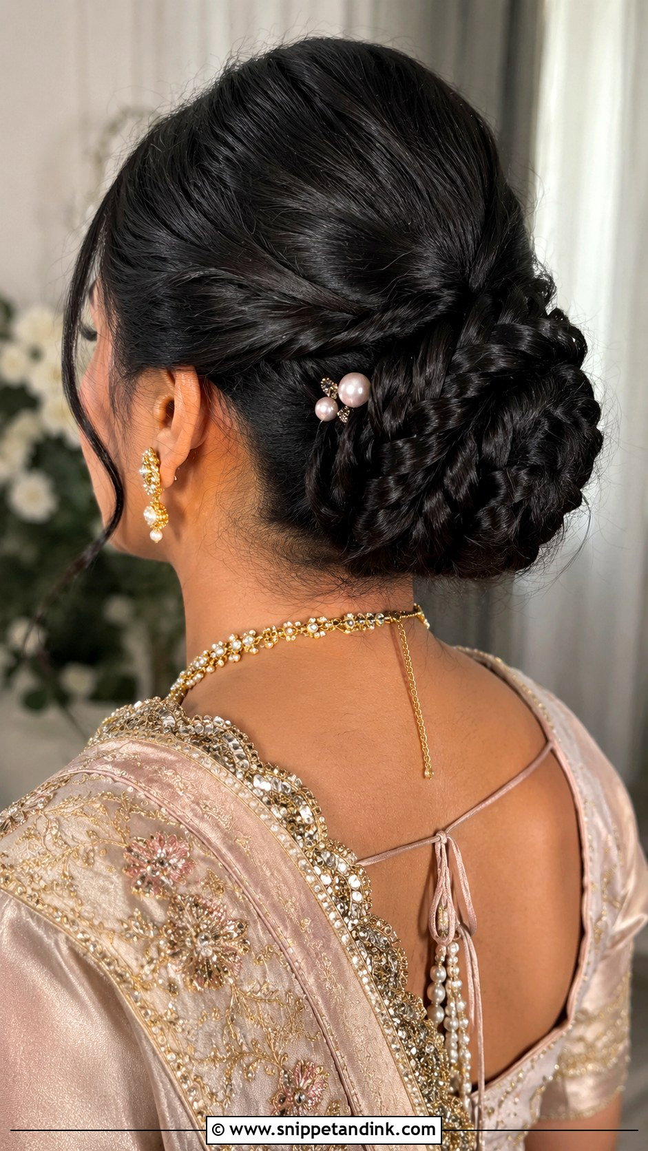 Braided Bun - Snippet and Ink - 25 Indian Wedding Guest Hairstyles