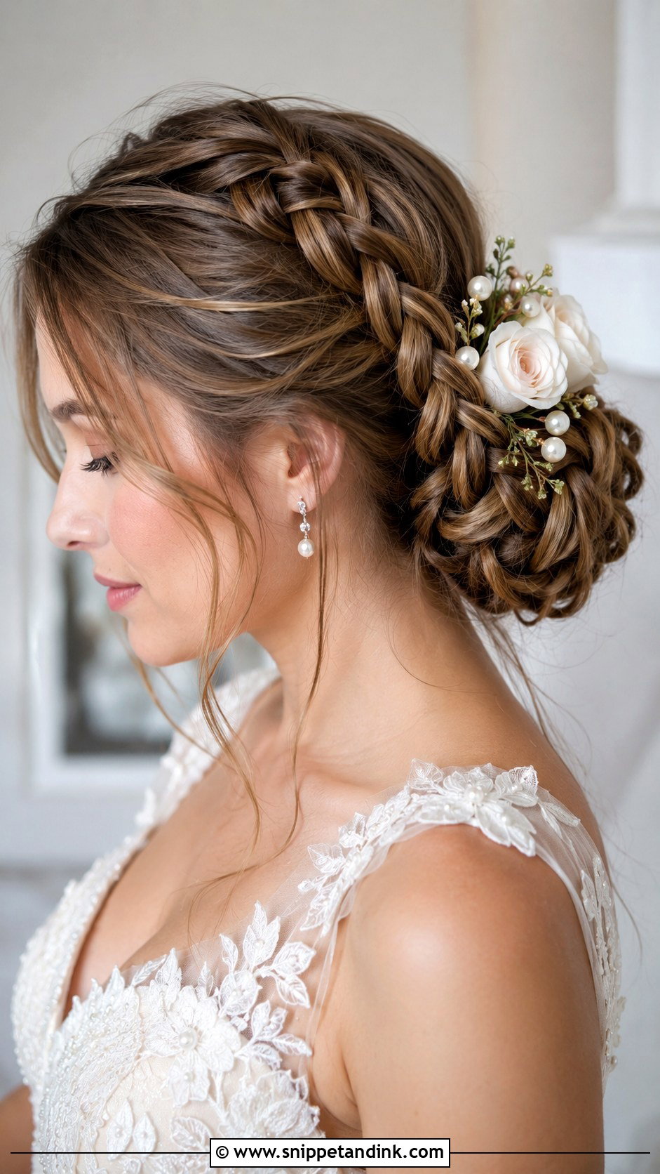 Braided Bun - Snippet and Ink - 30 Wedding Hairstyles for Medium Hair
