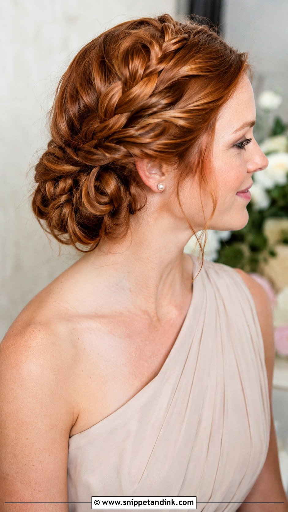 Braided Bun Bridesmaid Hair - Snippet and Ink - 20 Bun Bridesmaid Hair Ideas