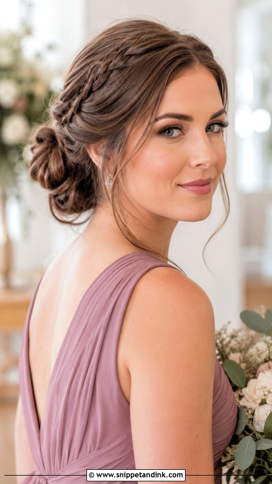 Braided Bun Bridesmaid Hair - Snippet and Ink - 35 Bridesmaid Hair Ideas