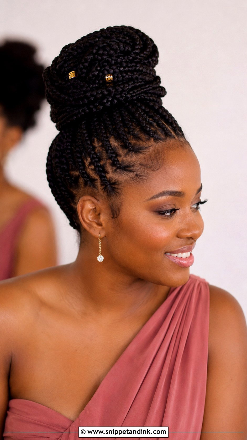 Braided Bun Bridesmaid Hair For Black Women - Snippet and Ink - 20 Bridesmaid Hair Black Ideas