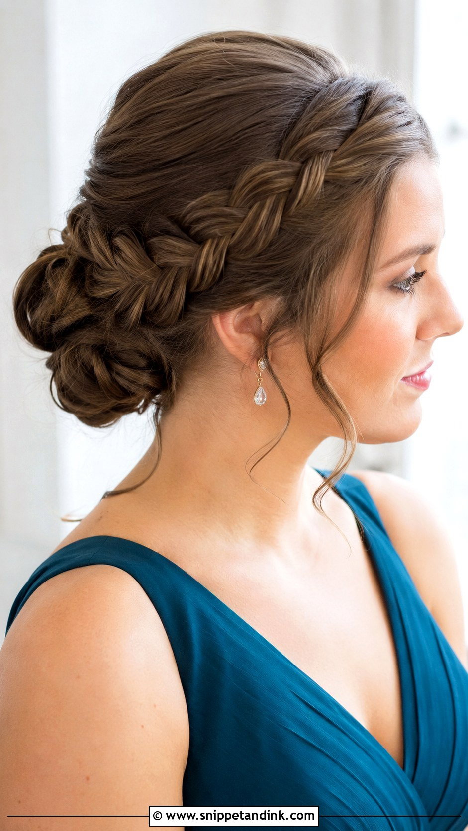 Braided Bun Bridesmaid Hairstyle - Snippet and Ink - 20 Bridesmaid Hairstyles with Braids