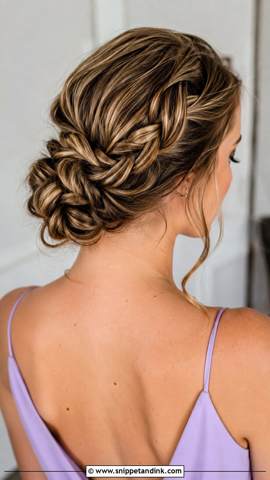 Braided Bun Bridesmaid Updo For Long Hair - Snippet and Ink - 20 Bridesmaid Hair Updo Long Ideas