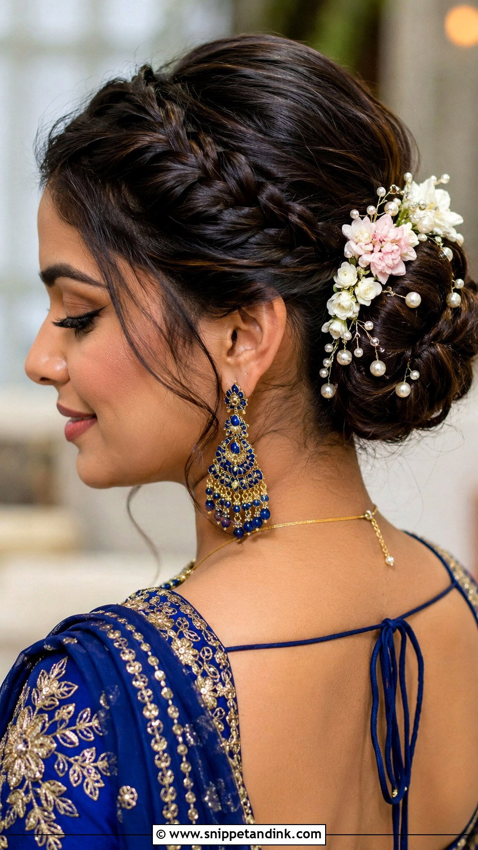 Braided Bun Combination - Snippet and Ink - 30 Indian Wedding Hairstyles