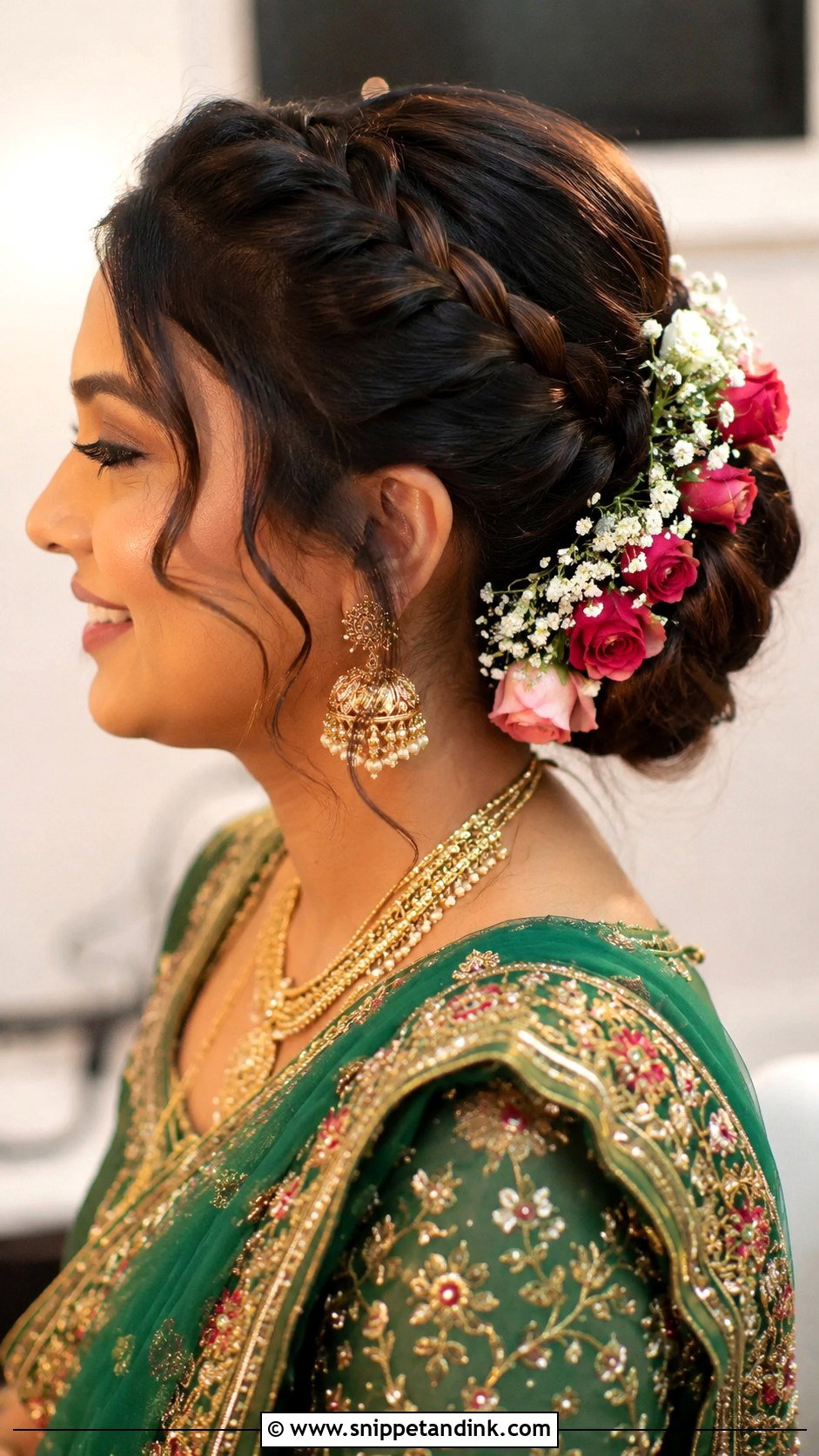 Braided Bun For Mehendi Bride - Snippet and Ink - 20 Mehendi Brides Braids Hairstyles