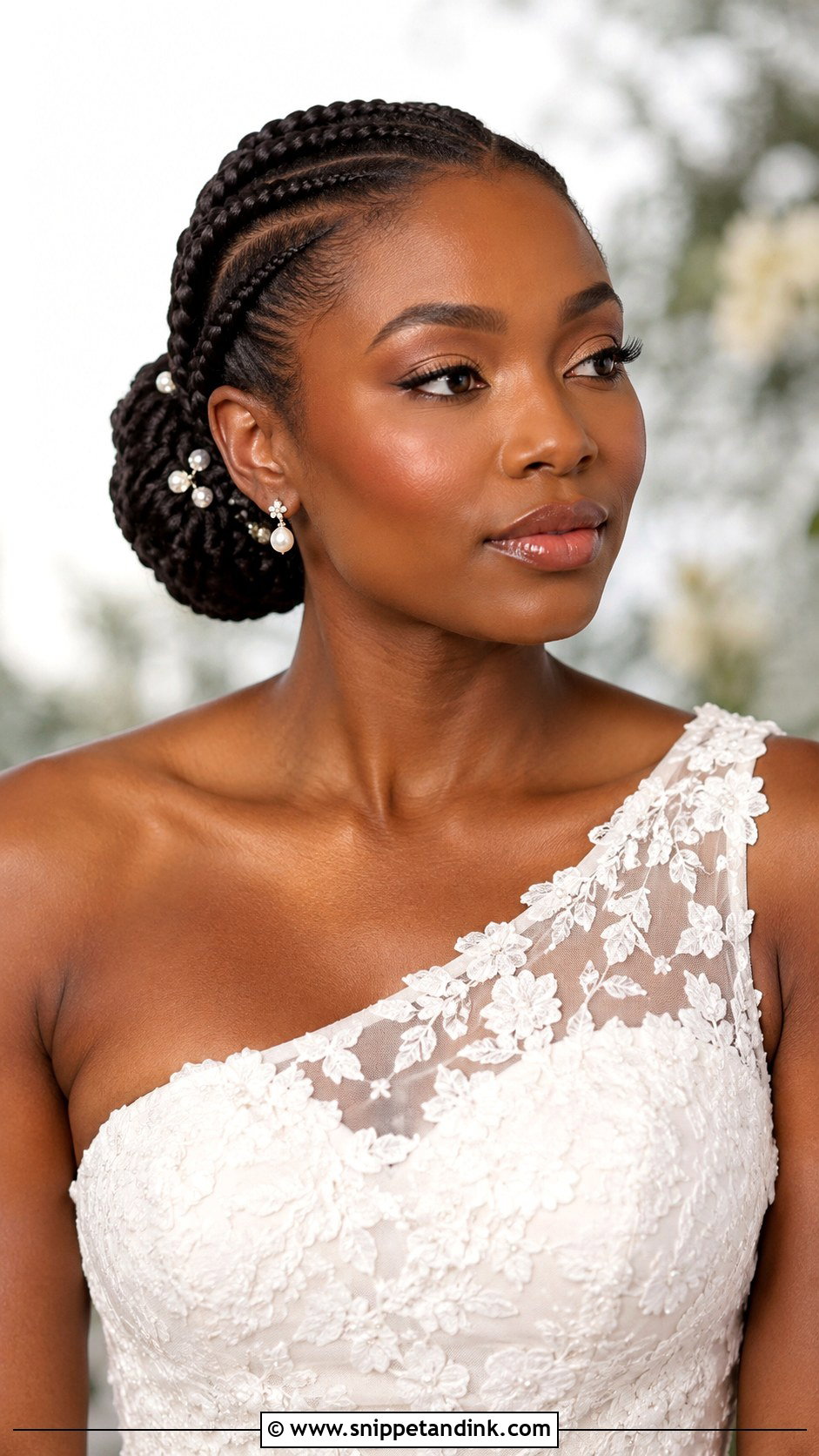 Braided Bun For One Shoulder Dress - Snippet and Ink - 15 Wedding Hairstyles for One Shoulder Dress