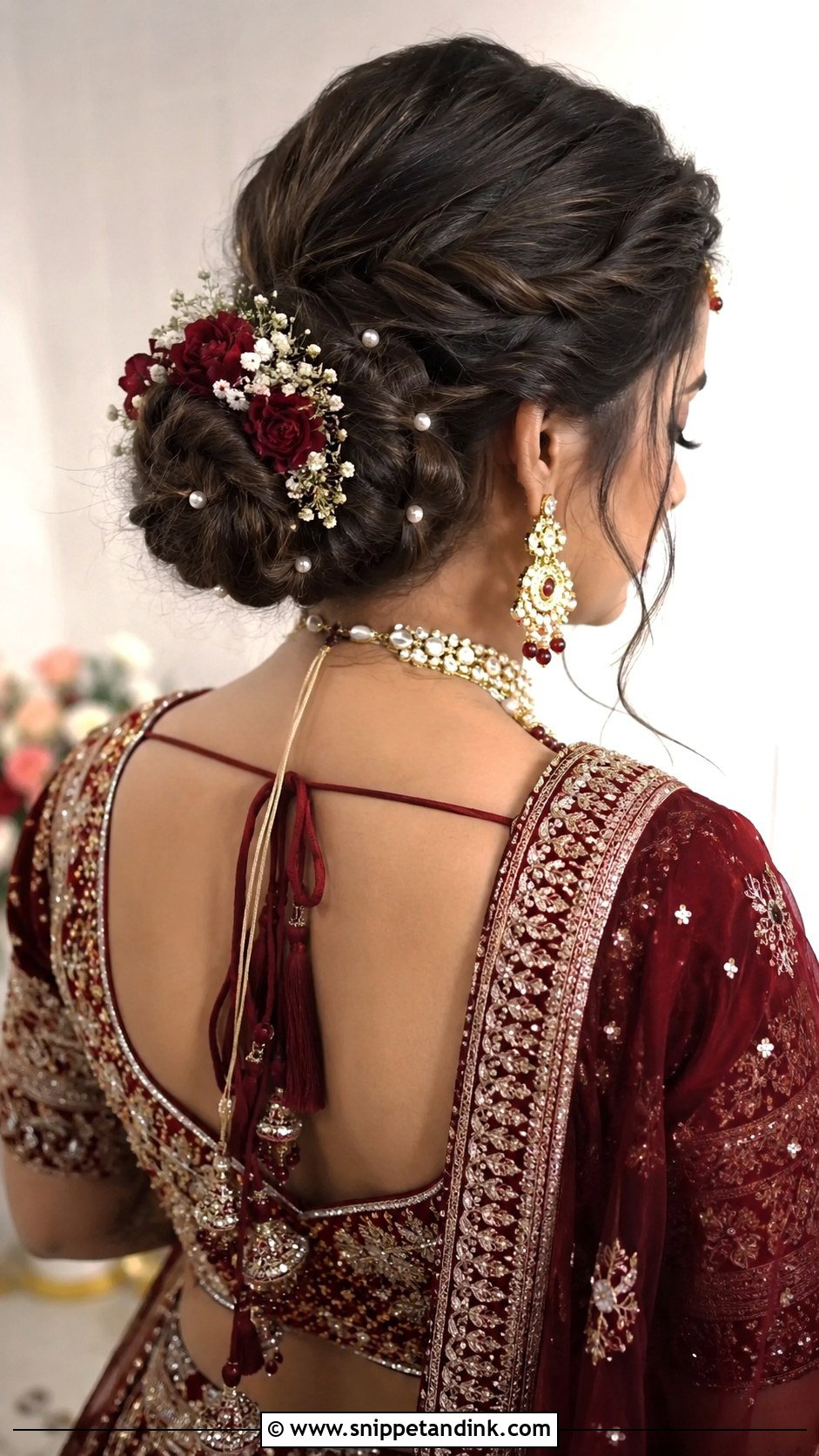 Braided Bun Hairstyle for Bride - Snippet and Ink - 20 Hairstyle for Indian Bride Ideas