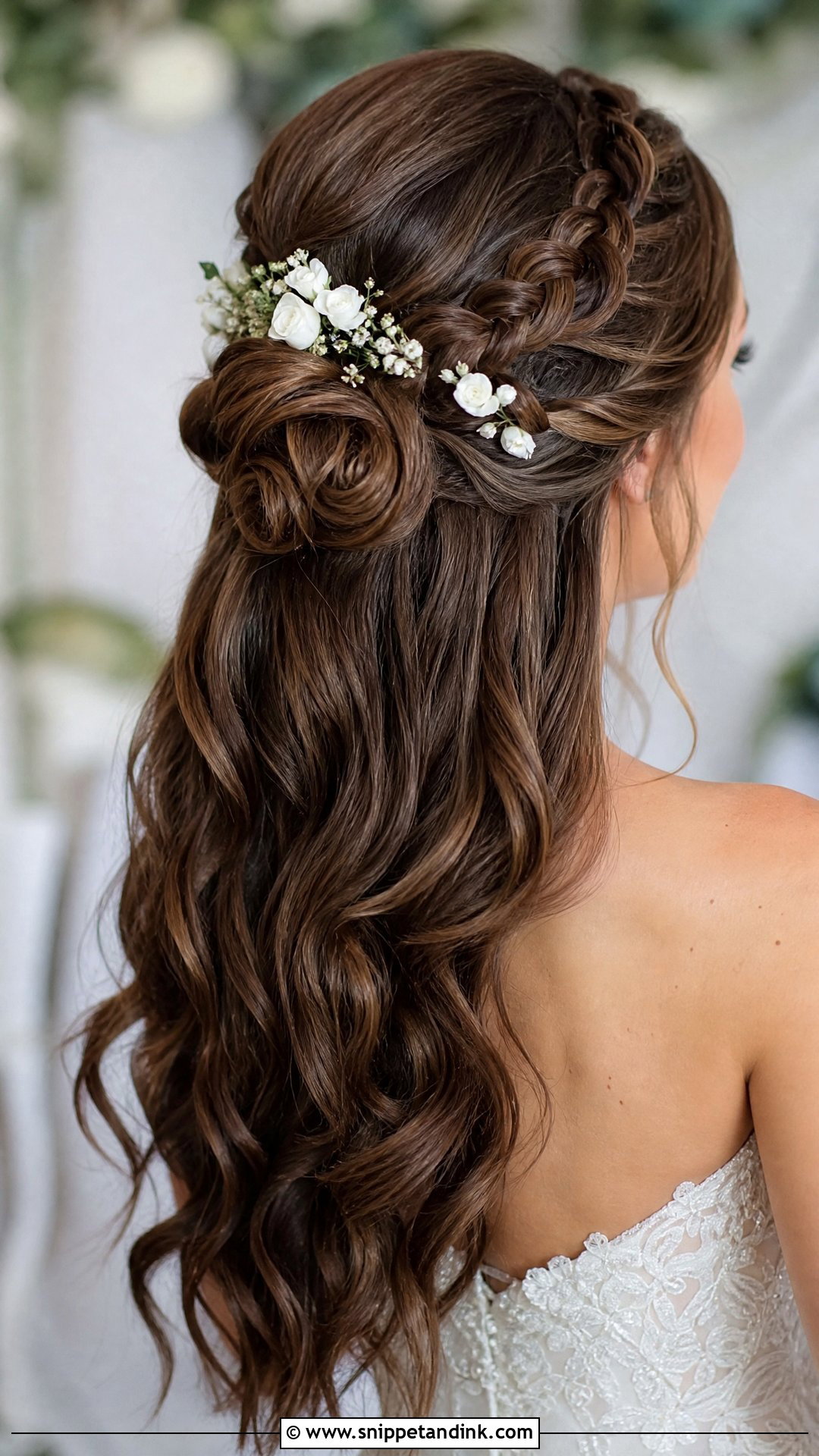 Braided Bun Half Up Wedding Hairstyle - Snippet and Ink - 20 Half-Up Half-Down Wedding Hair Braids