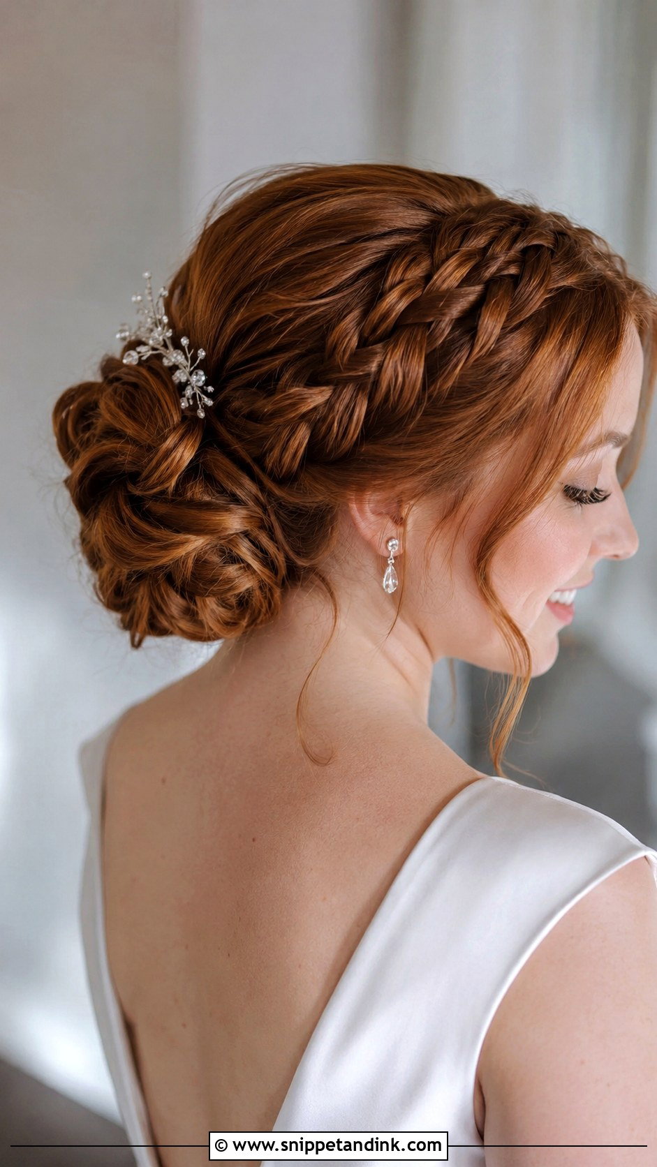 Braided Bun Updo - Snippet and Ink - 25 Medium Length Bridal Hair Ideas
