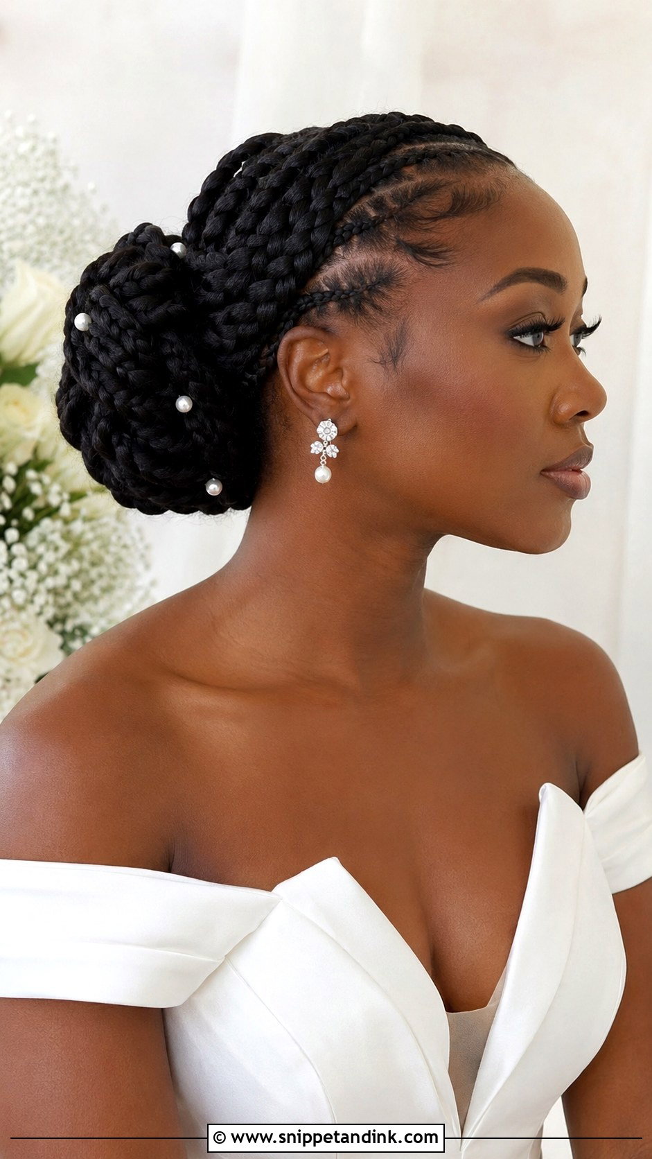 Braided Bun Updo for Black Brides - Snippet and Ink - 20 Wedding Hair Styles Black Women