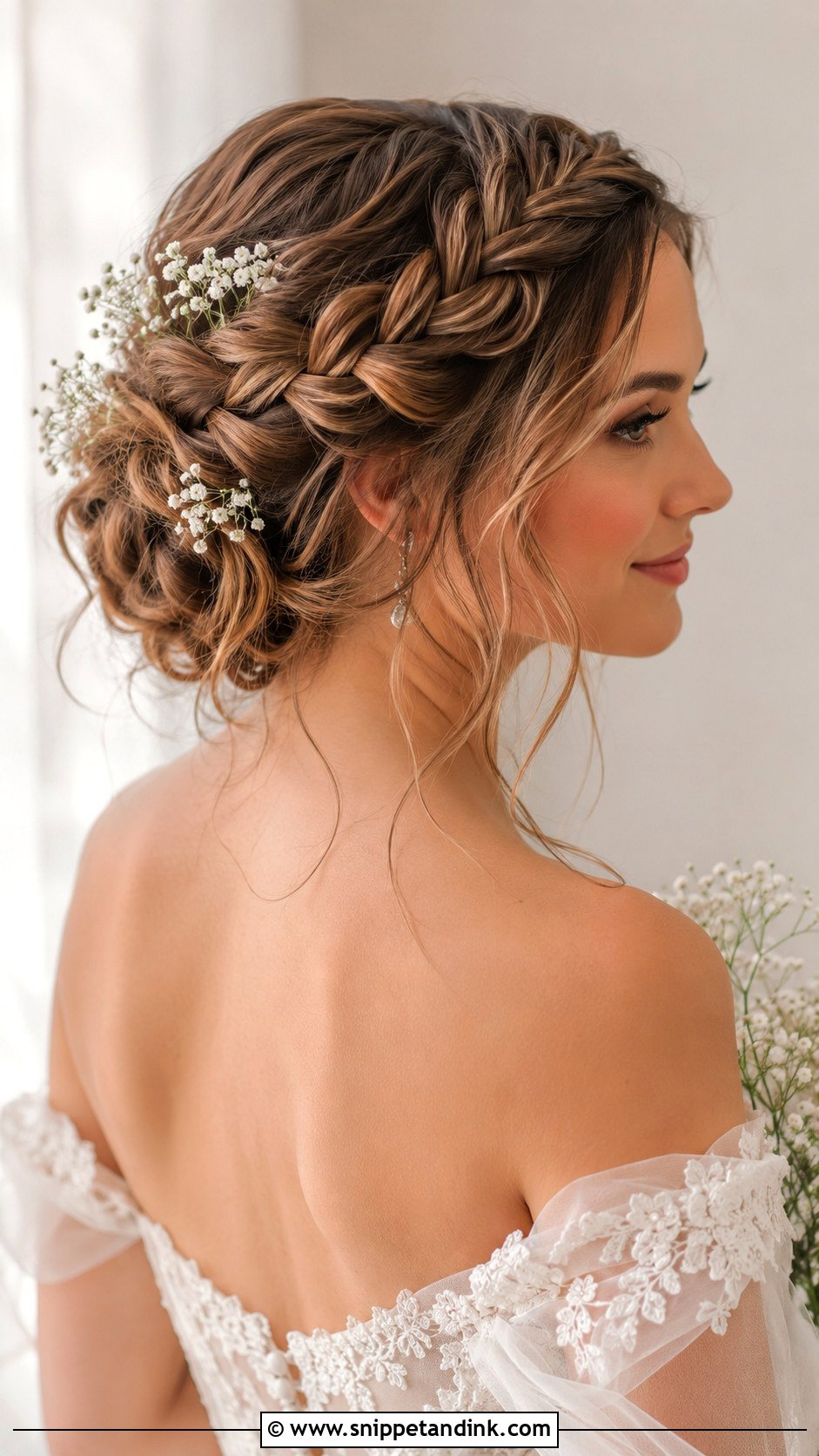 Braided Bun Updo for Brides - Snippet and Ink - 20 Romantic Wedding Updo Ideas