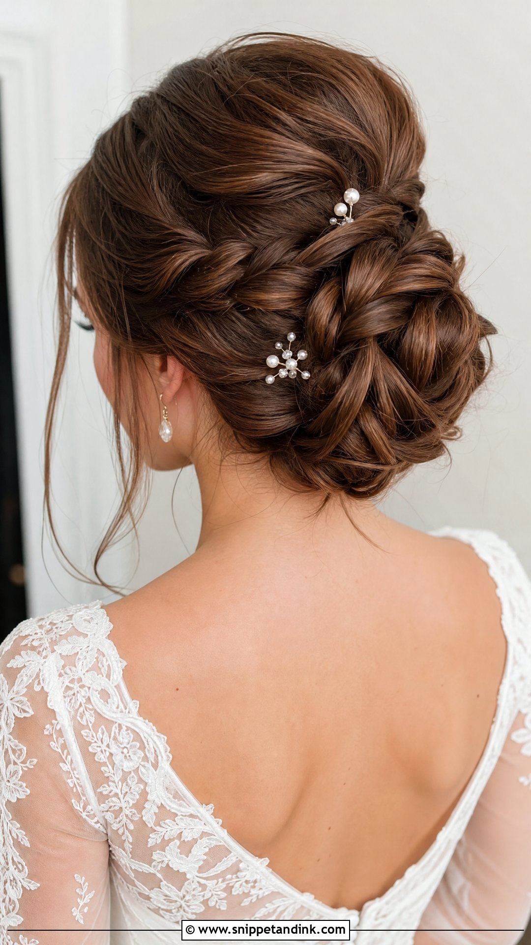 Braided Bun Updo for Weddings - Snippet and Ink - 25 Long Hair Bridal Hairstyles