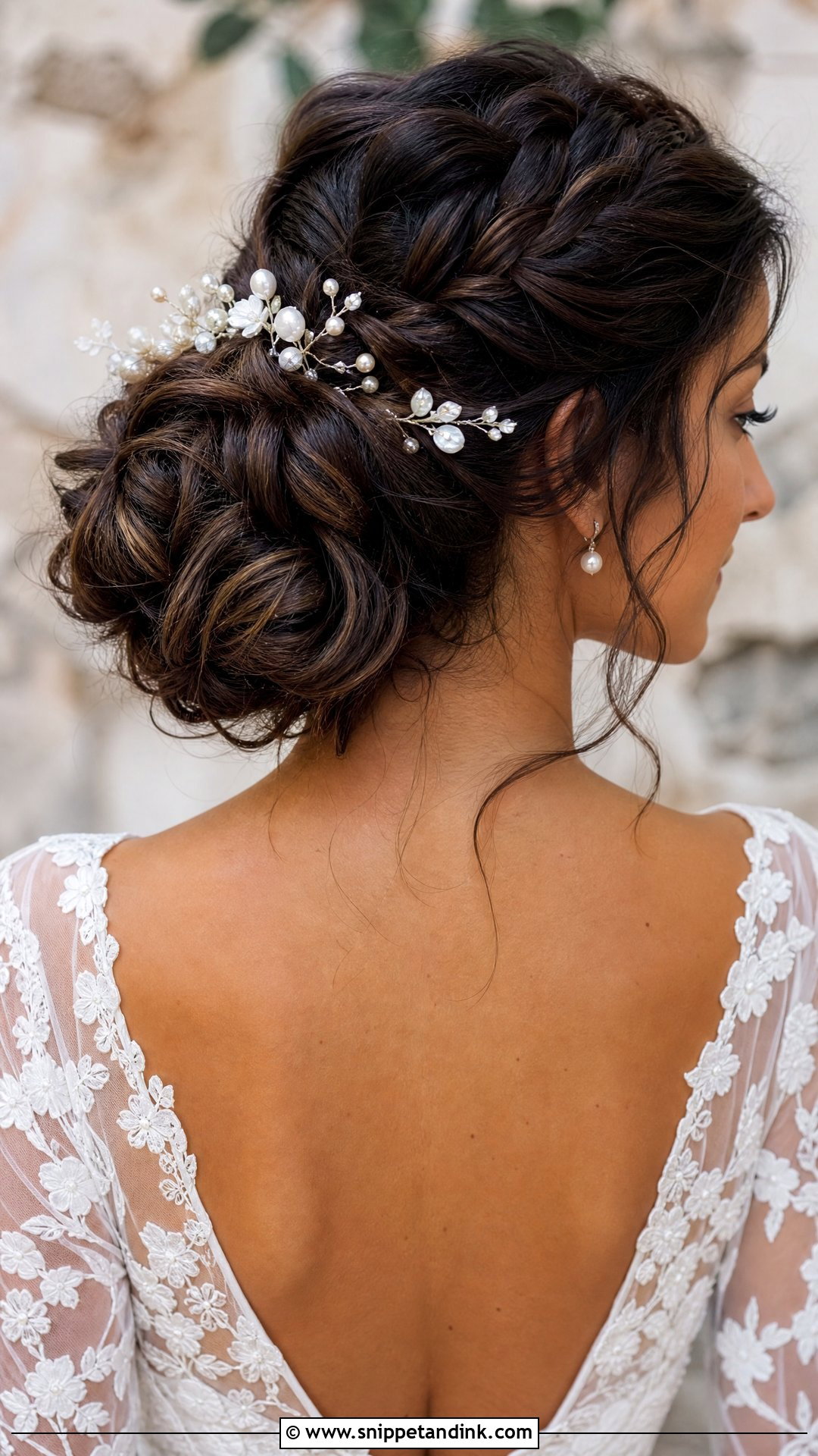 Braided Bun Wedding Hairstyle - Snippet and Ink - 20 Medium Wedding Hairstyle Ideas