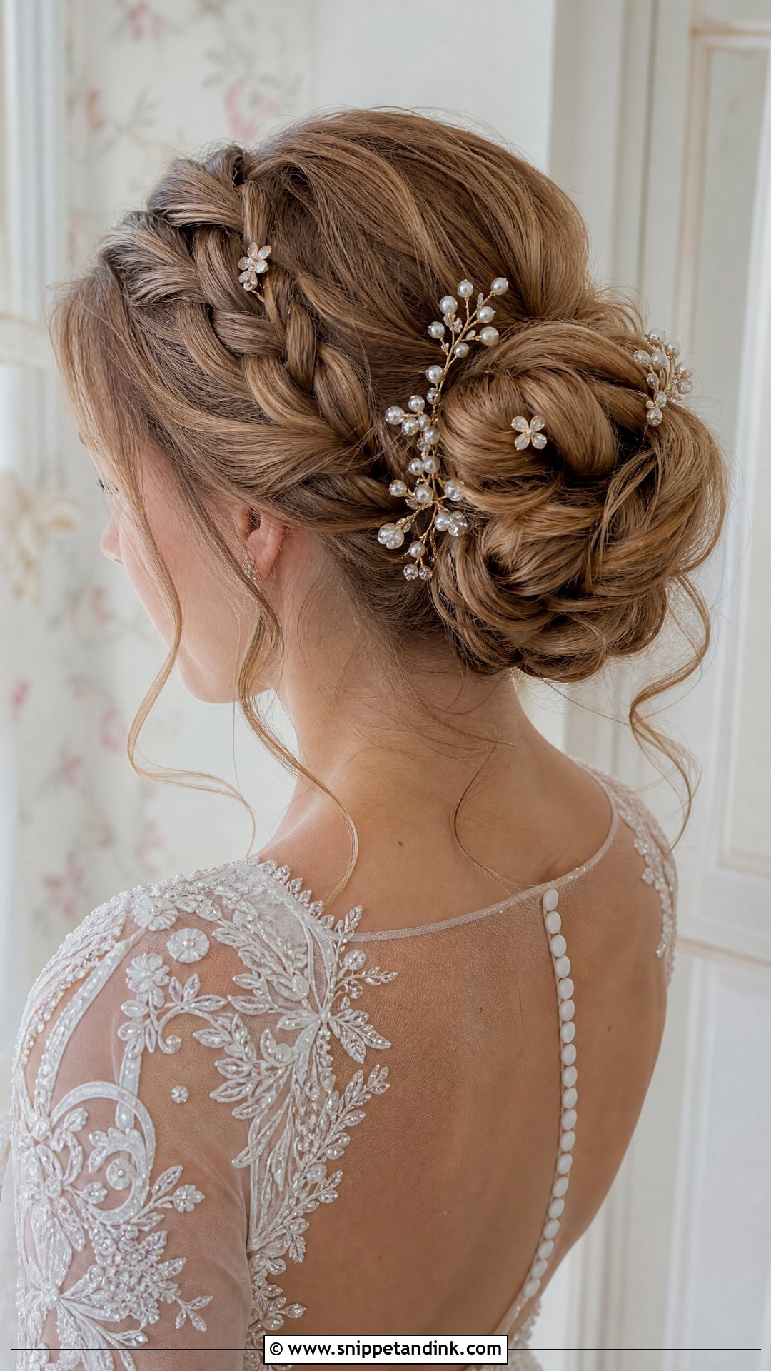 Braided Bun With Accessories - Snippet and Ink - 20 Elegant Wedding Updos for Long Hair
