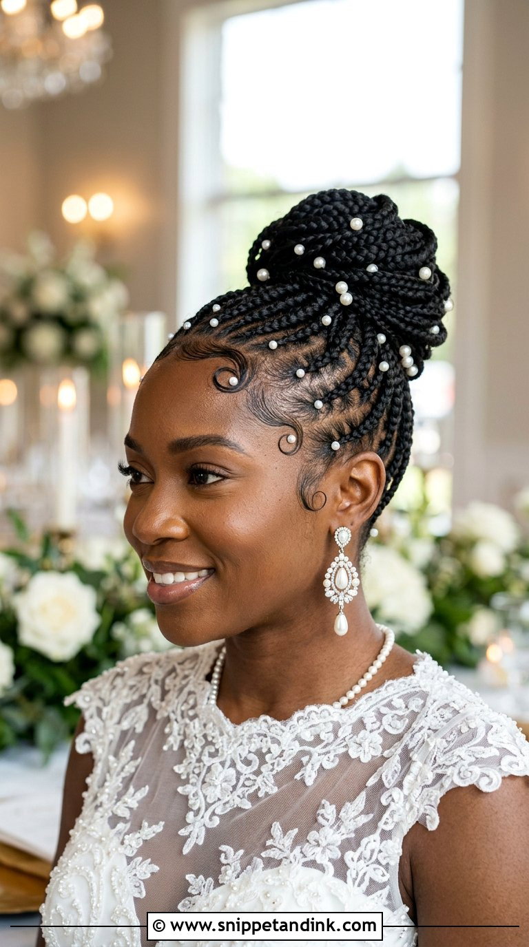 Braided Bun With Baby Hair Styling - Snippet and Ink - 20 Braids for Wedding Hair Black Women